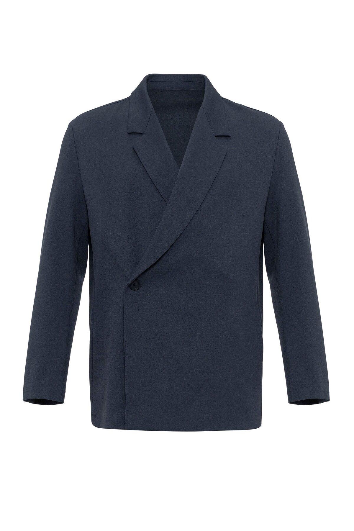Antioch-Smoked Double Breasted Closure Hidden Pocket Men's Blazer Jacket 8