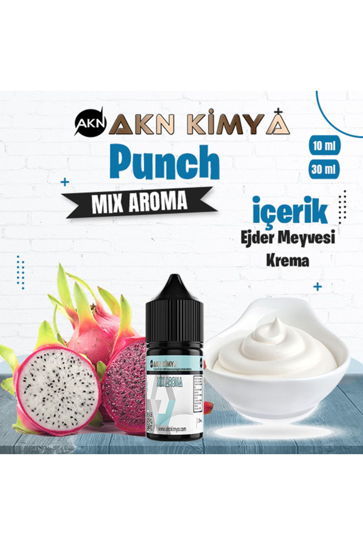 akn kimya Punch Mix Aroma Ejder Meyvesi Krema Gıda Aroması 10 ml