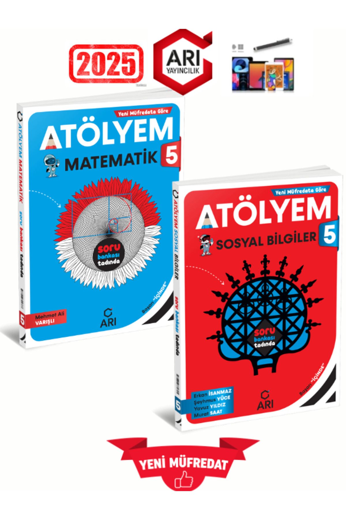 Arı Yayıncılık 2024-2025 Müfredat 5.Sınıf Atölyem Matematik-Sosyal %100 Yeni Konu Özetli Soru Bankası+Kalem