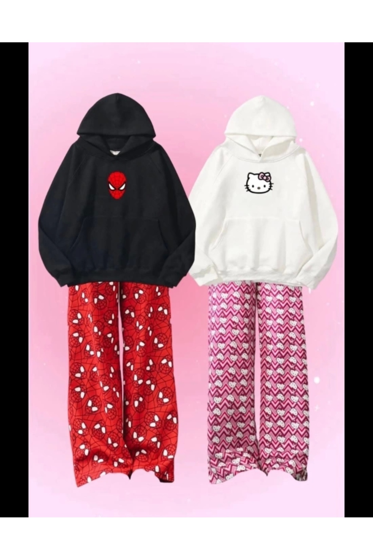 Hello Kitty Cute Soft Unisex Sweatshirt Sweatpants Bottom Top Set