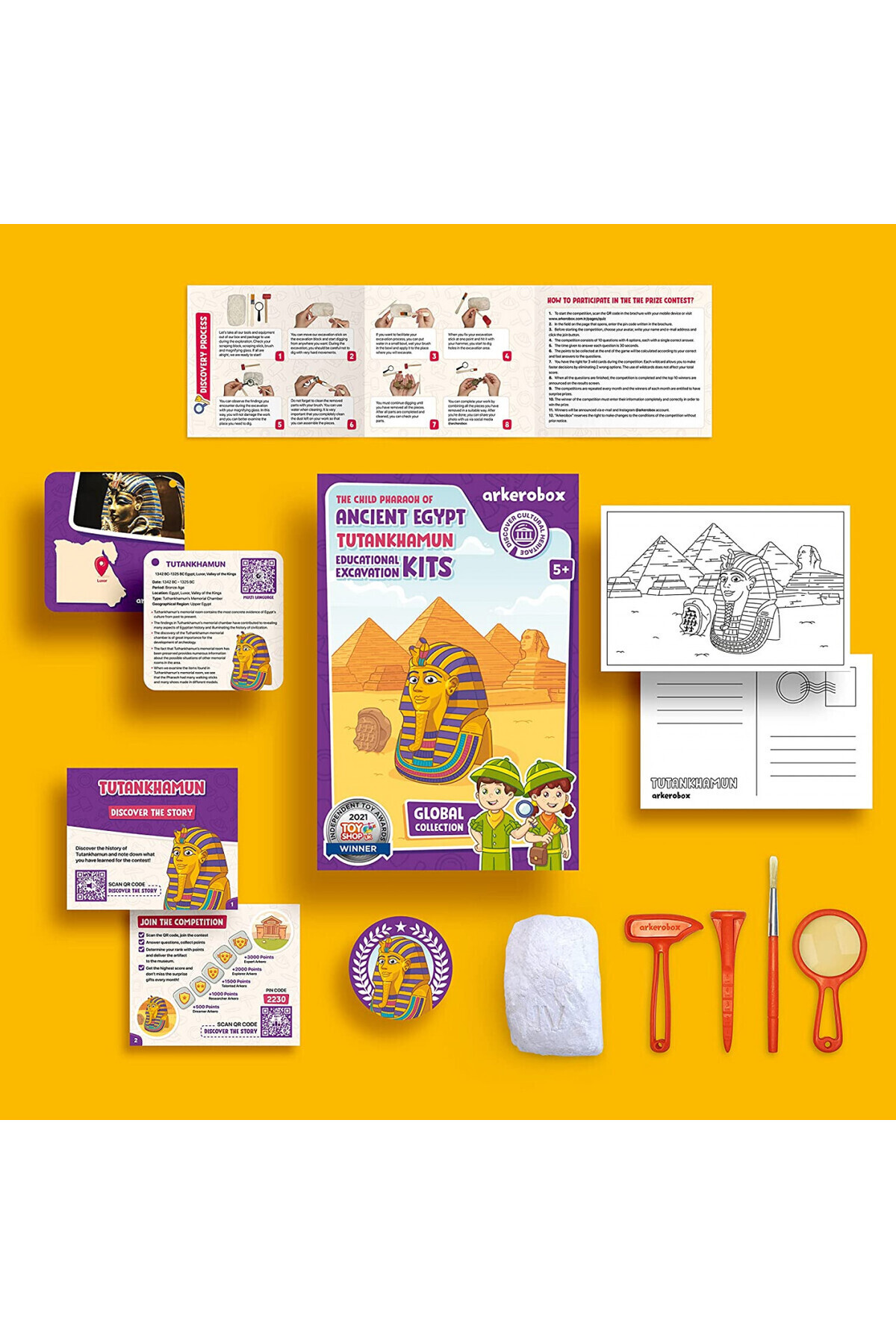Arkerobox-- Educational Archaeological Set and 3D Puzzle, Ancient Egypt, Tutankhamun 5