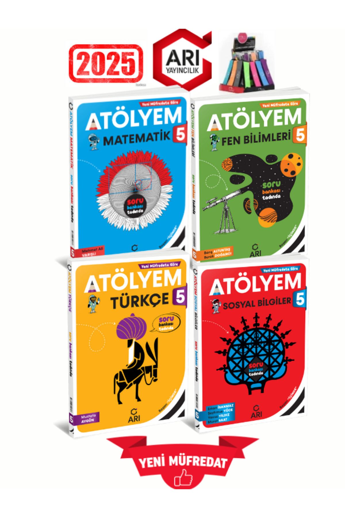 Arı Yayıncılık 2024-2025 5.Sınıf Atölyem Tüm Dersler 4 Kitap %100 Yeni Konu Özetli Soru Bankası+Kalemlik