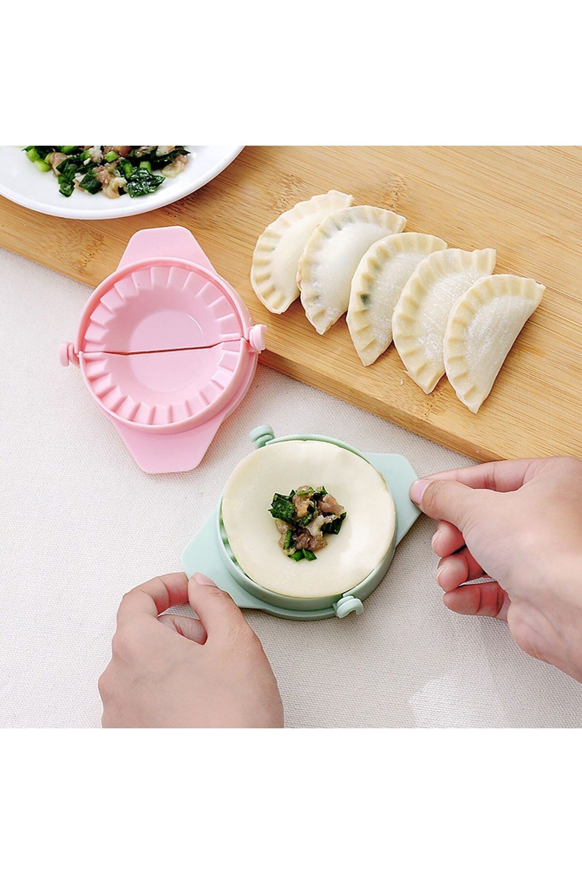 OEM 3'lü Çiğ börek kurabiye Hamur İşi Ravioli Kesme Kalıbı Aparatı (5024)