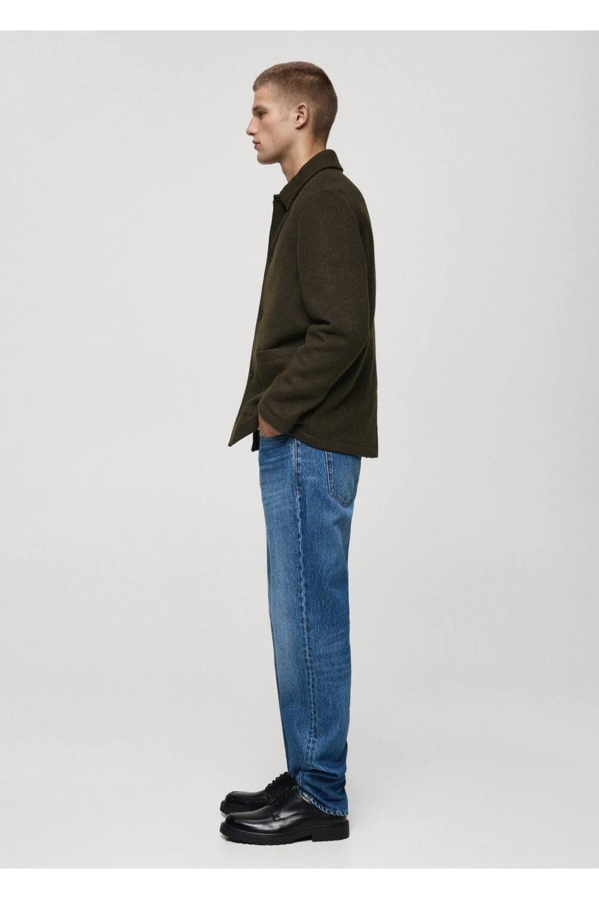 MANGO Man-Woolen Boucle Jacket with Pockets 5
