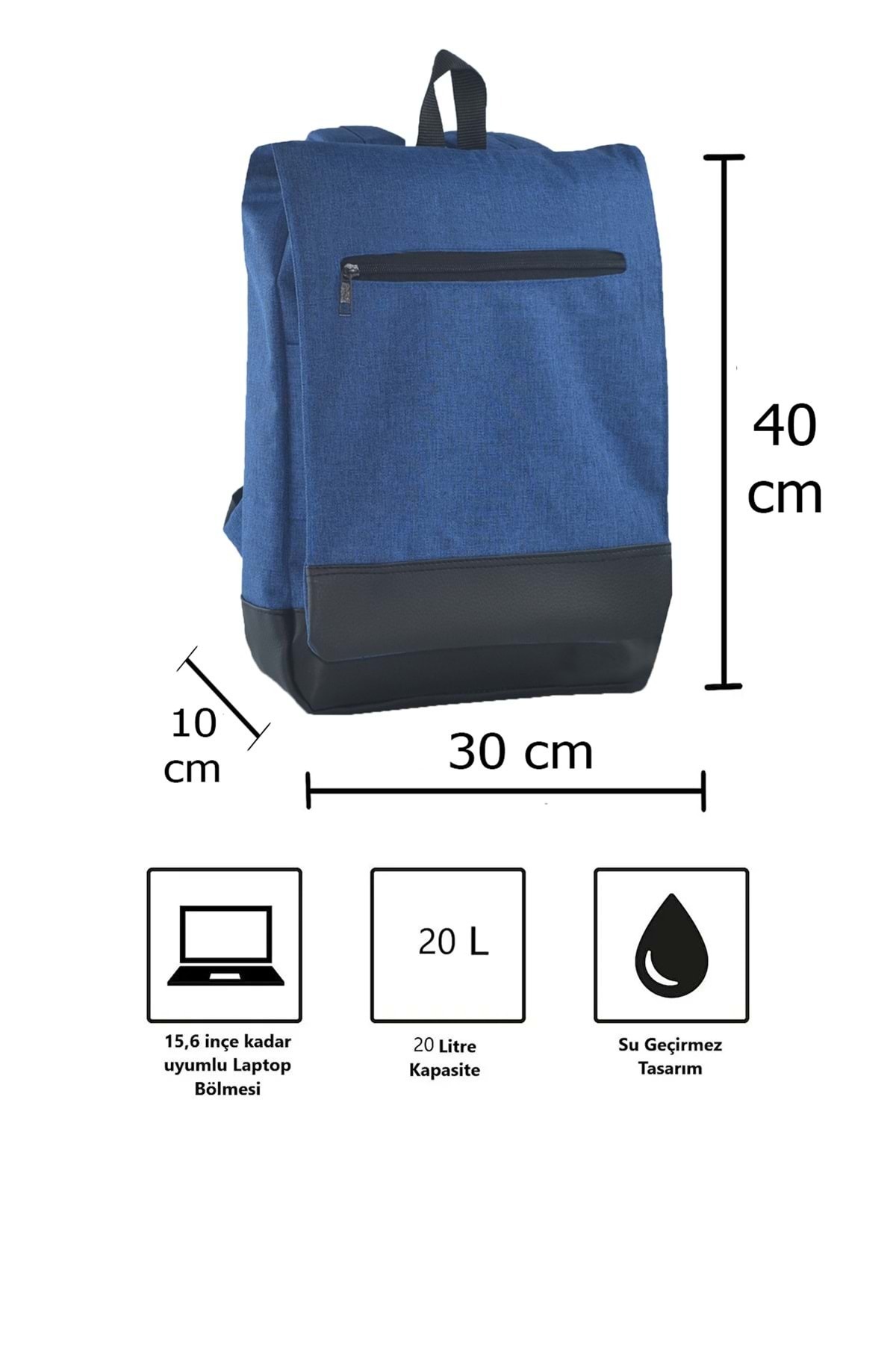 Bagorama Want Unisex 15.6 Laptop / Tablet Uyumlu Kumaş Sırt Çantası - Siyah görsel 4