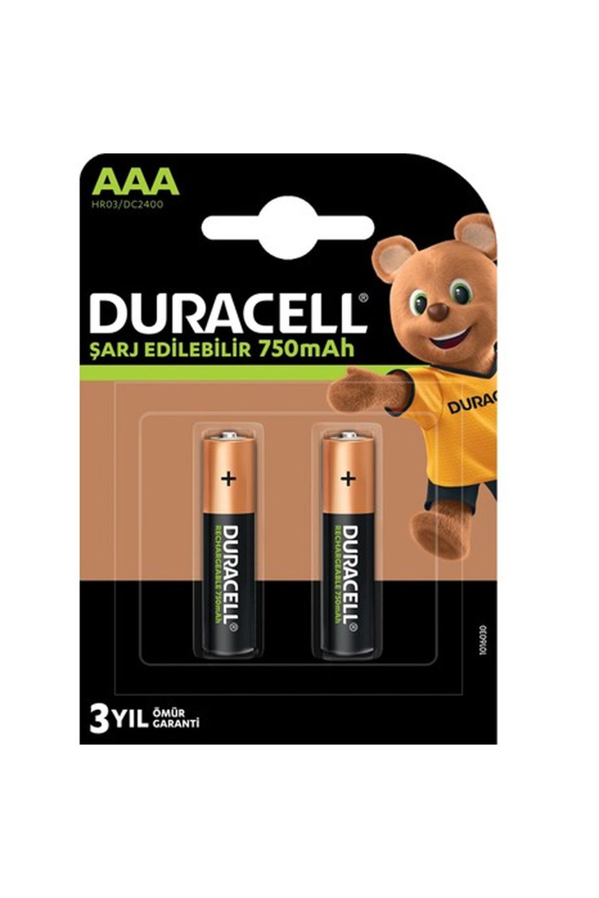 İklimStore DURACELL HR03/DC2400 İNCE 750 MA ŞARJLI AAA 2Lİ PİL (5131)
