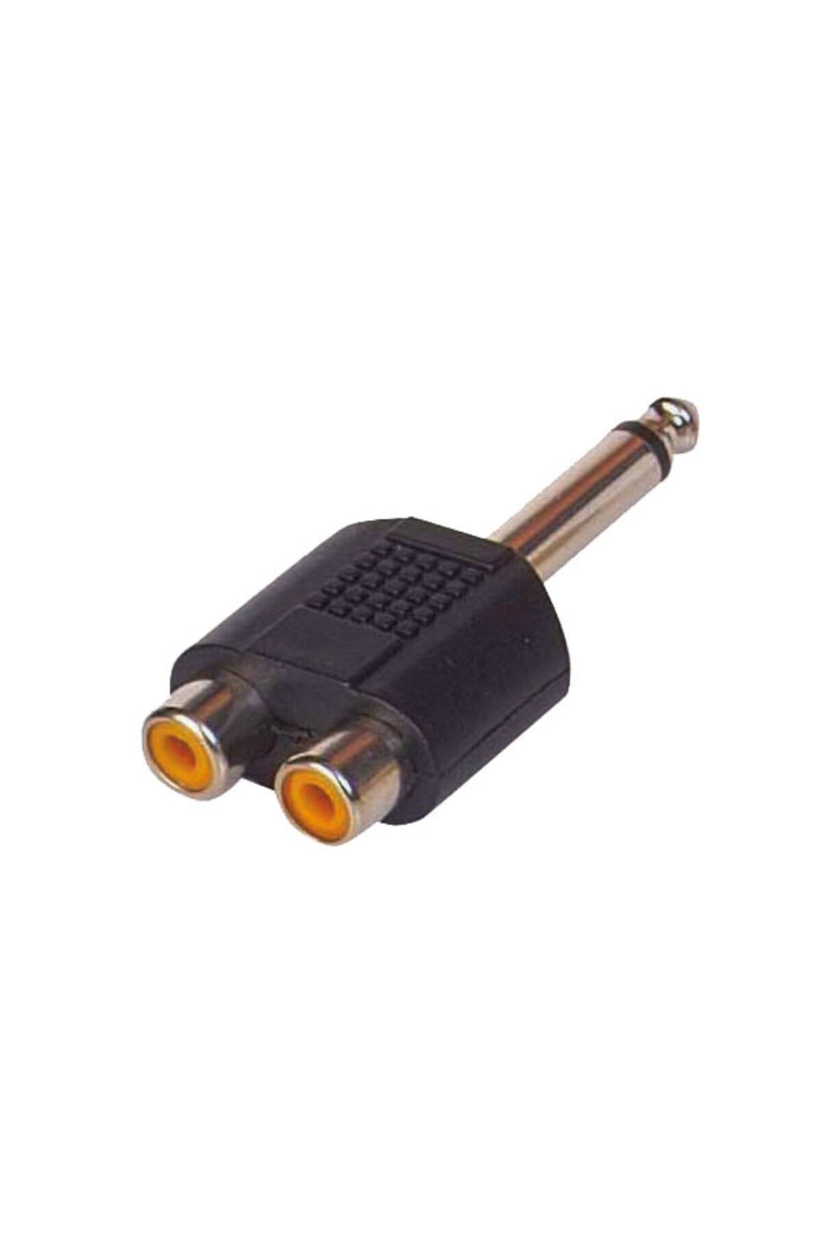 Light up 6.3 MM MONO ERKEK / 2 RCA DİŞİ ÇEVİRİCİ JACK