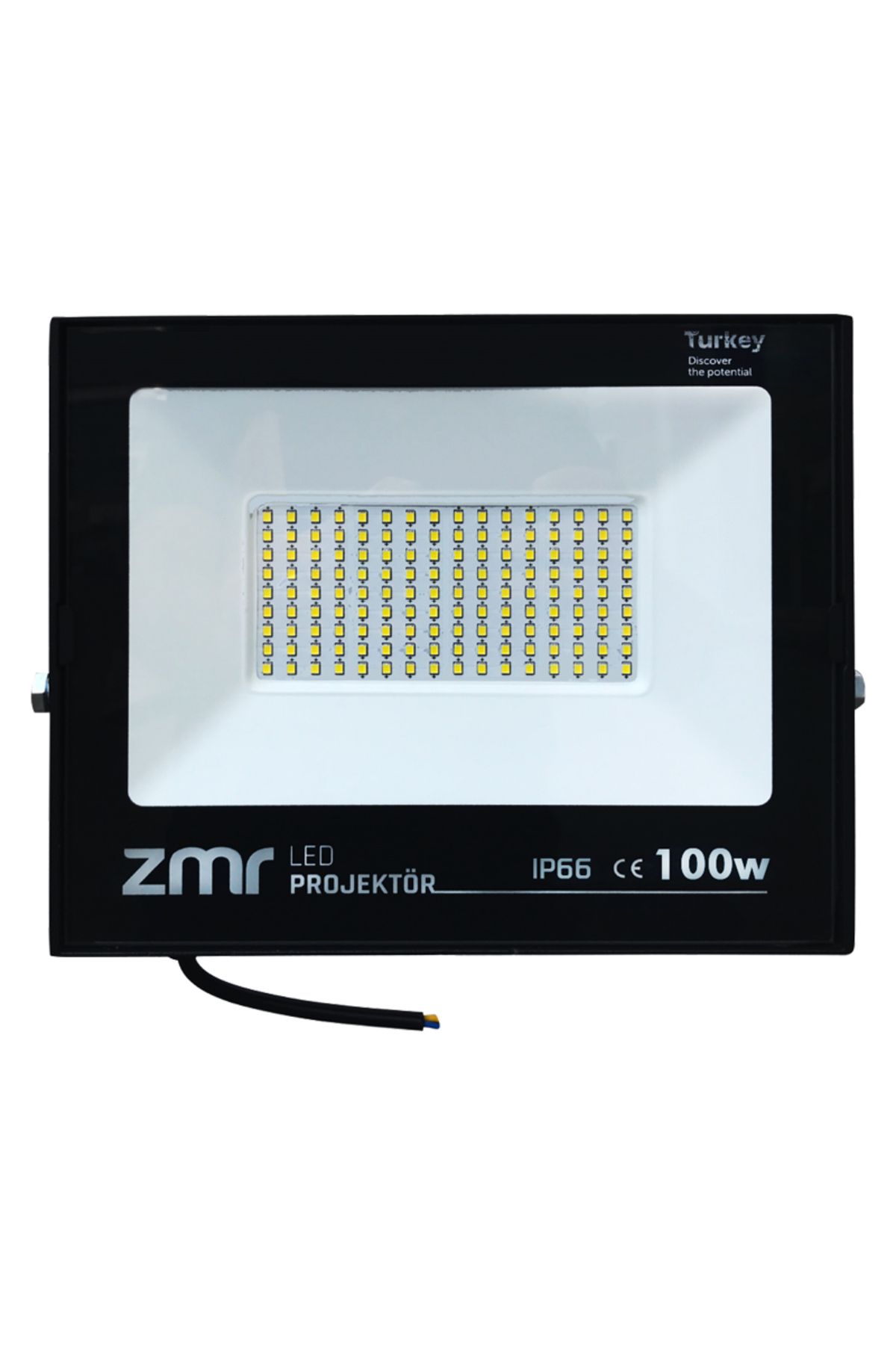 Go İthalat ZMR 100 WATT BEYAZ 6500K IP66 150* IŞIK AÇISI 220 VOLT SİYAH SLİM KASA LED PROJEKTÖR (4832)