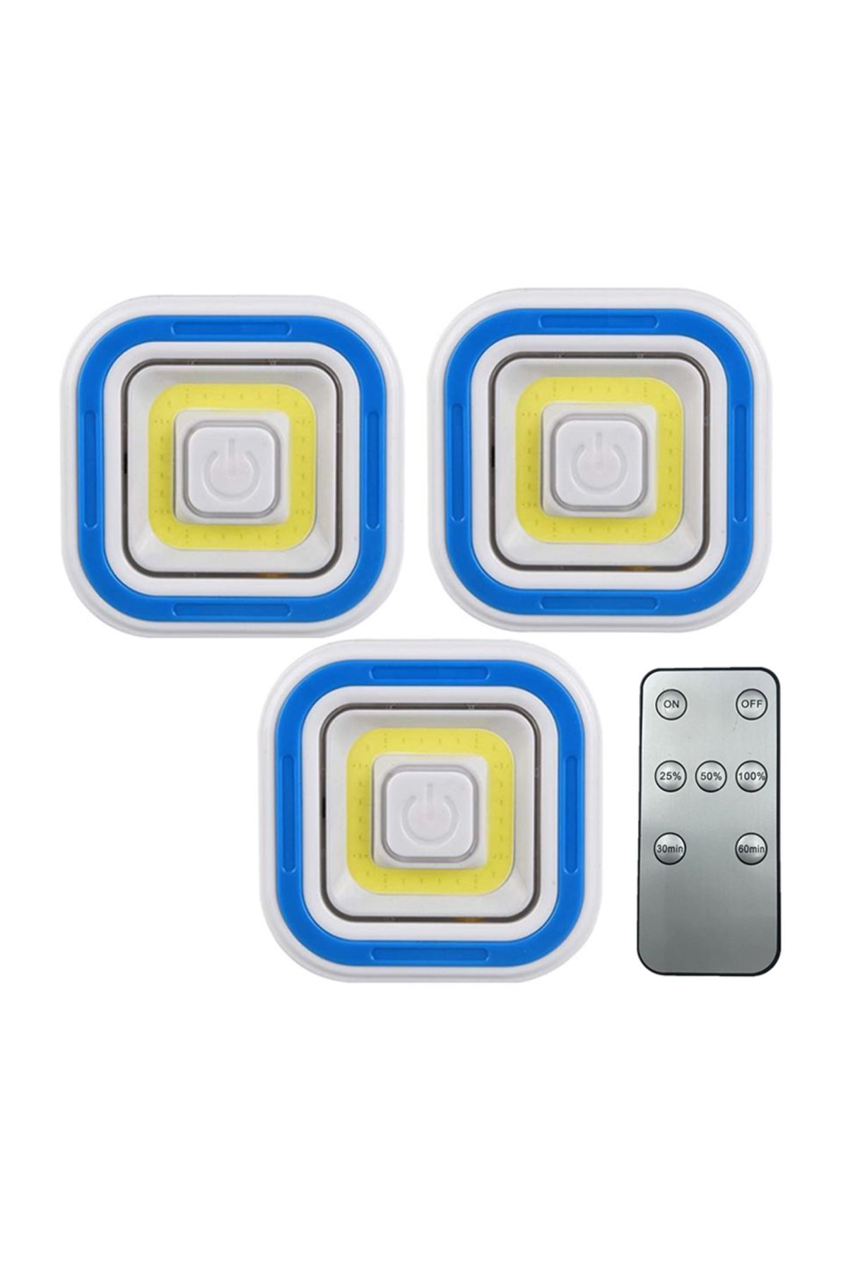 OEM COB LEDLİ PİLLİ UZAKTAN KUMANDALI ÜÇLÜ LAMBA (5024)