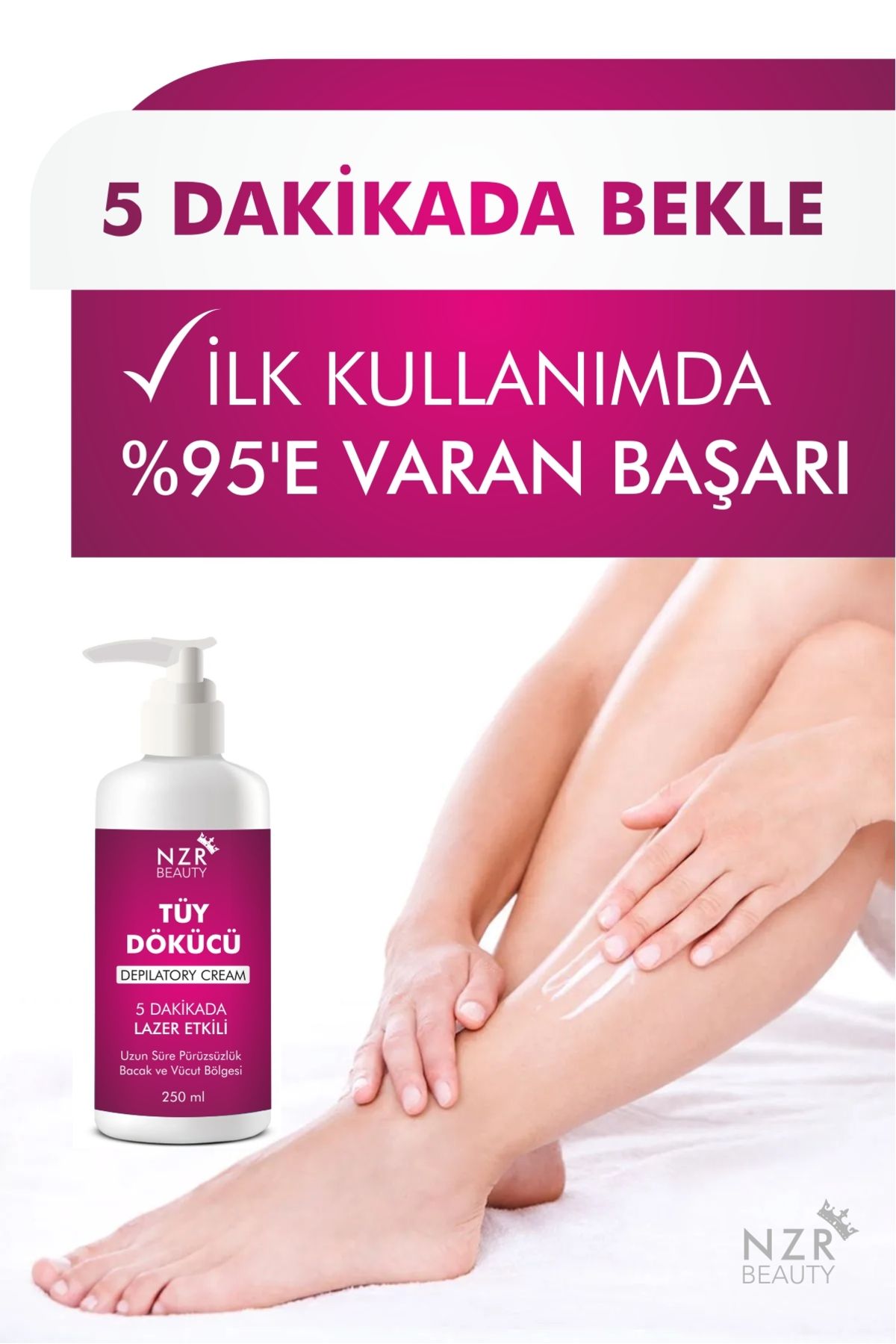 NZR BEAUTY premium tüy dökücü özel formül tüy azaltıcı epilasyon etkili krem 250 ml