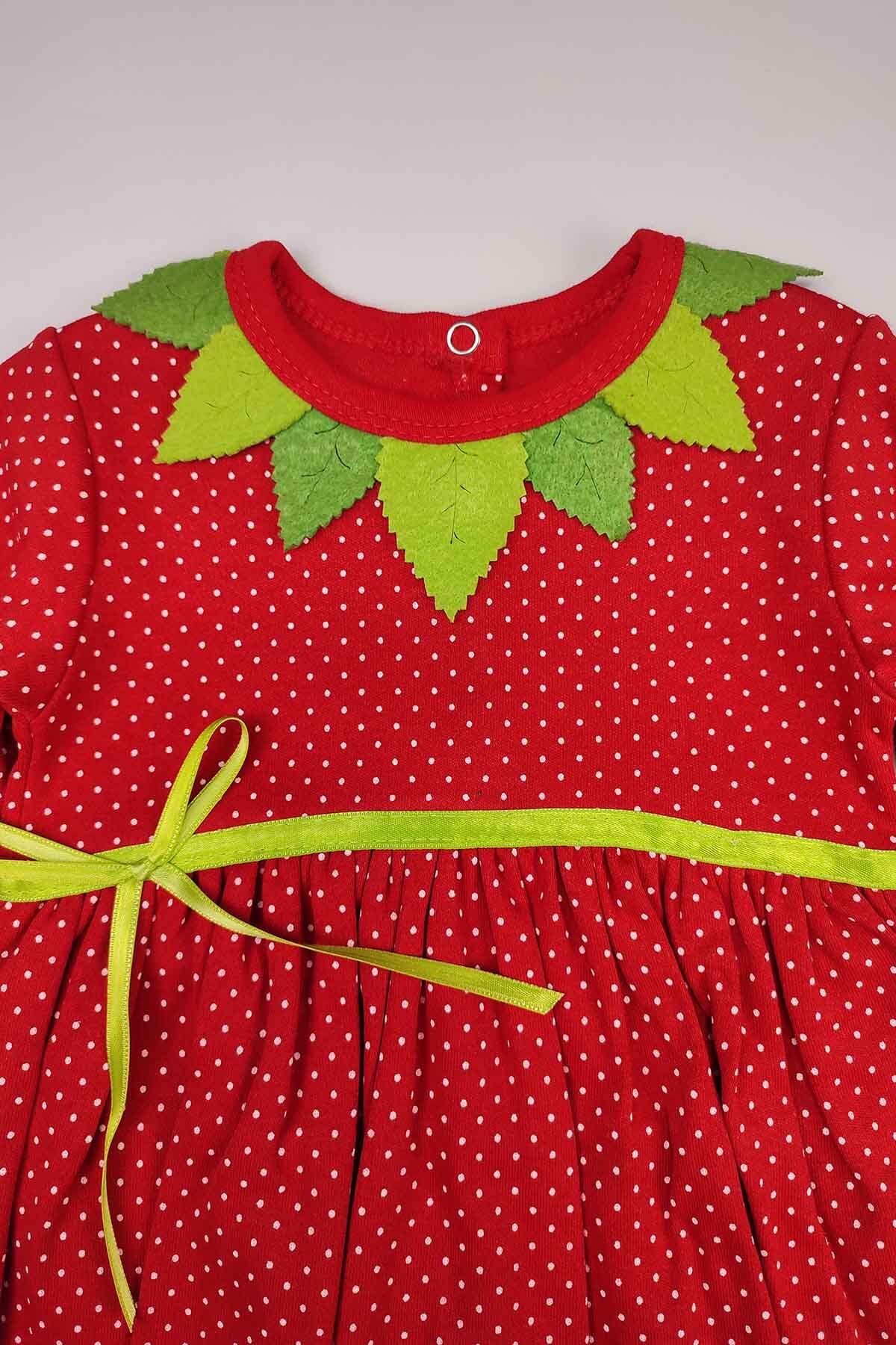 Peki-Cotton Strawberry Patterned Add 5 Pay 4 Baby Dress - New Year Gift 14183 2