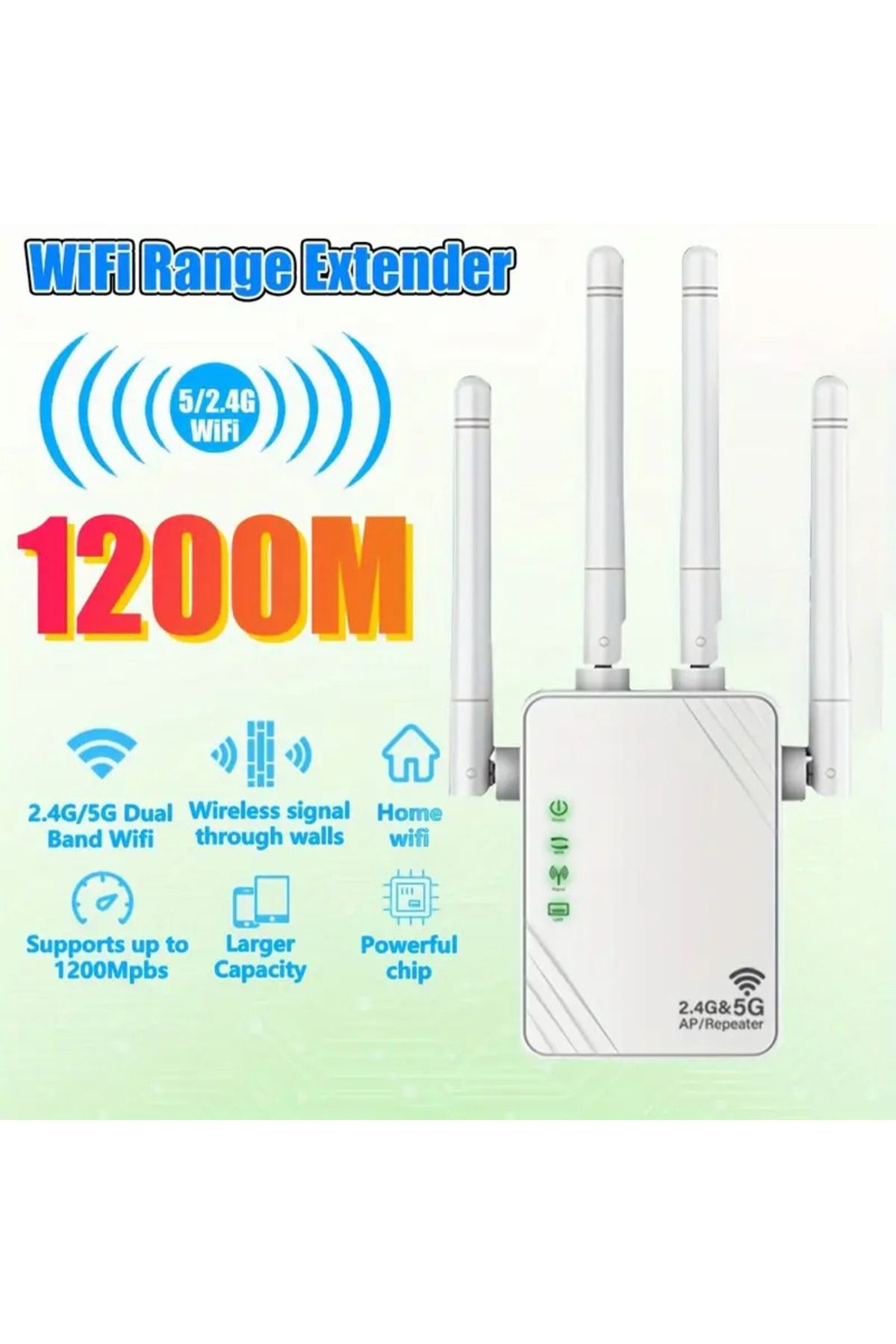 zerka WiFi Extender 1200 Mbps 5ghz/2.4ghz Dual Band Ethernet Port Modem & Menzil Genişletici