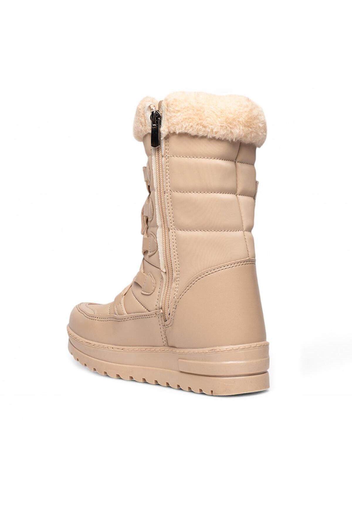 iskarpino-Beige Girl's Boots - Wool Snow Boots 995 3