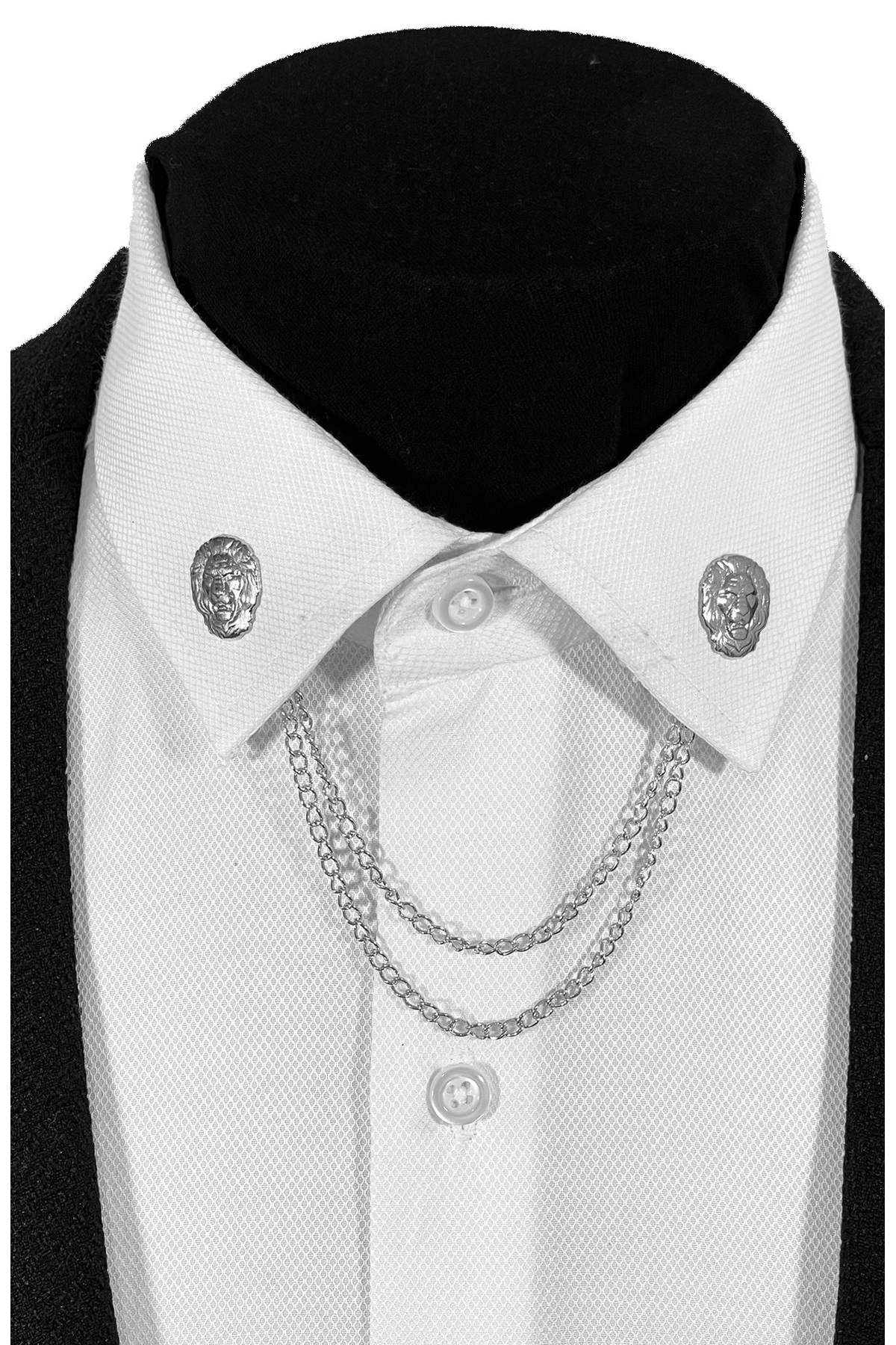  سنجاق یقه به شکل شیر برای پیراهن خاکستری.