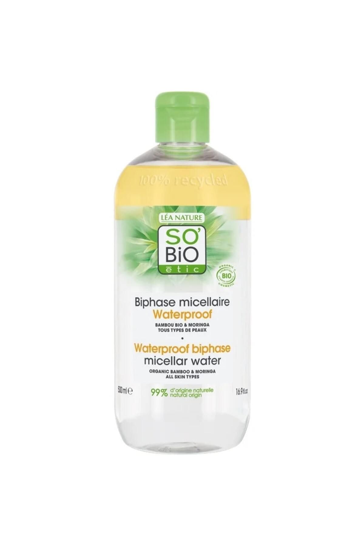 So'Bio Etic Biphase Micellare Waterproof Organik Bambu Çift Fazlı Su Geçirmez Makyaj Temizleme Suyu 500 ml