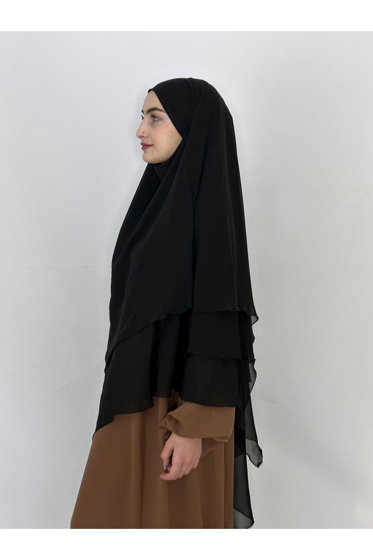 erasra class-Black Siphon Multi-Layer - Lace-Up Kimar Scarf 5