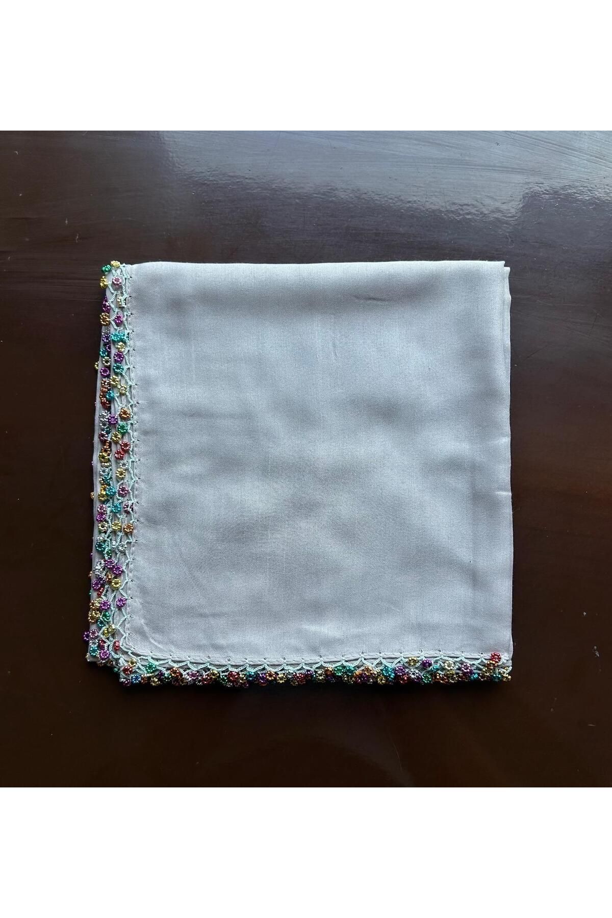 İĞNEOYASI-Writing Head Scarf - Scarf Circle Shawl Gauze Embroidered Çb88 3