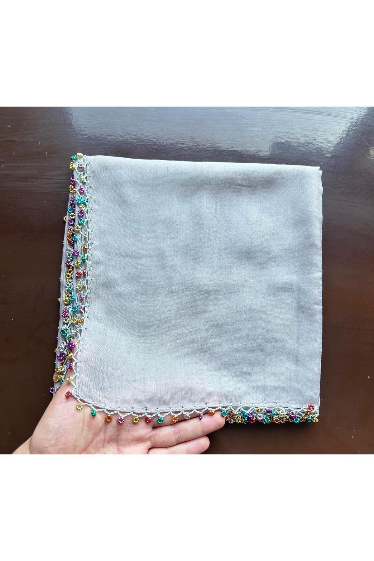 İĞNEOYASI-Writing Head Scarf - Scarf Circle Shawl Gauze Embroidered Çb88 2