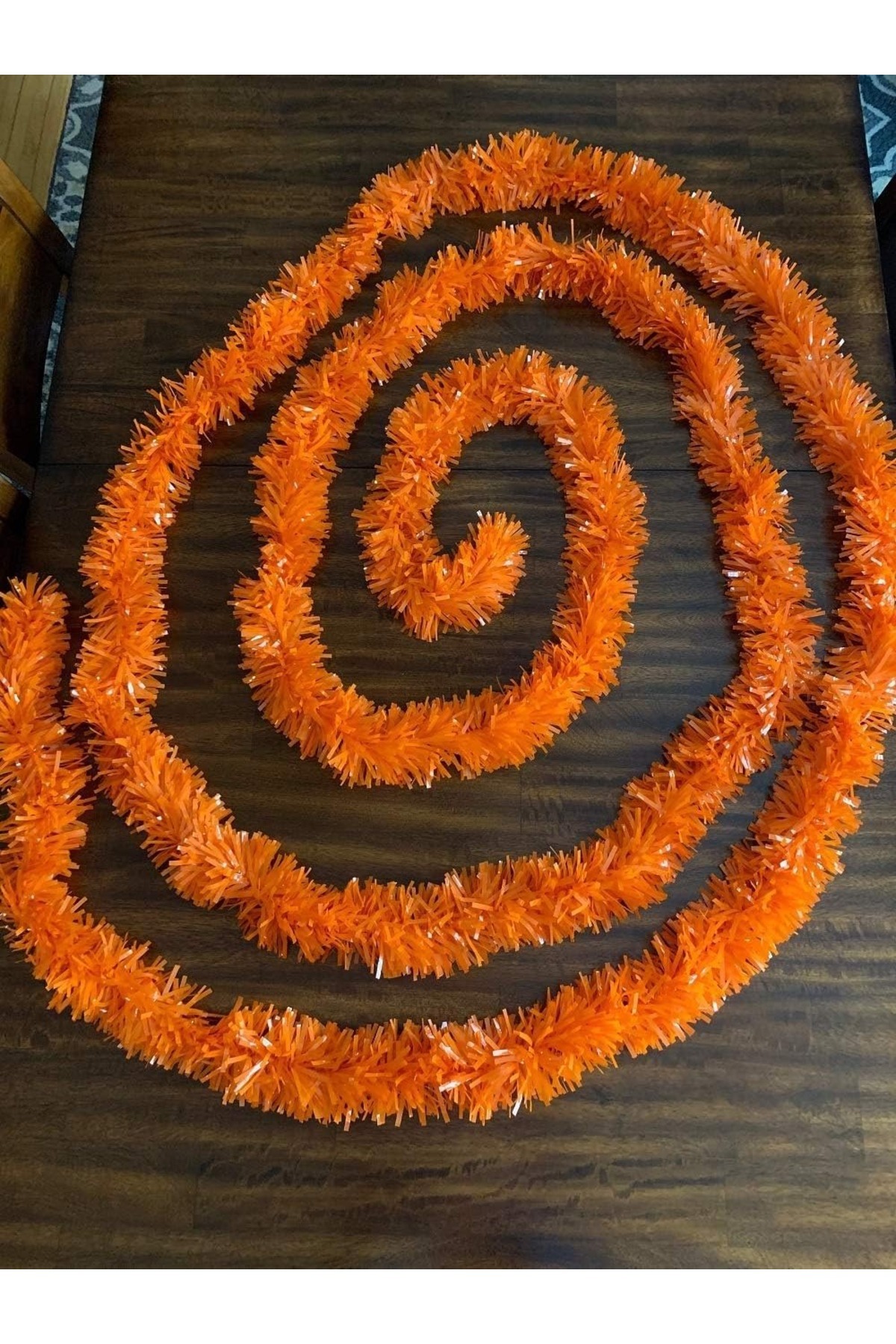 asöy Ghirlandă De Decorațiuni De Crăciun Portocaliu Argintiu Cu Grosimea De 180 Cm - Ornament Pentru Brad De Crăciun 5 Cm - One Size