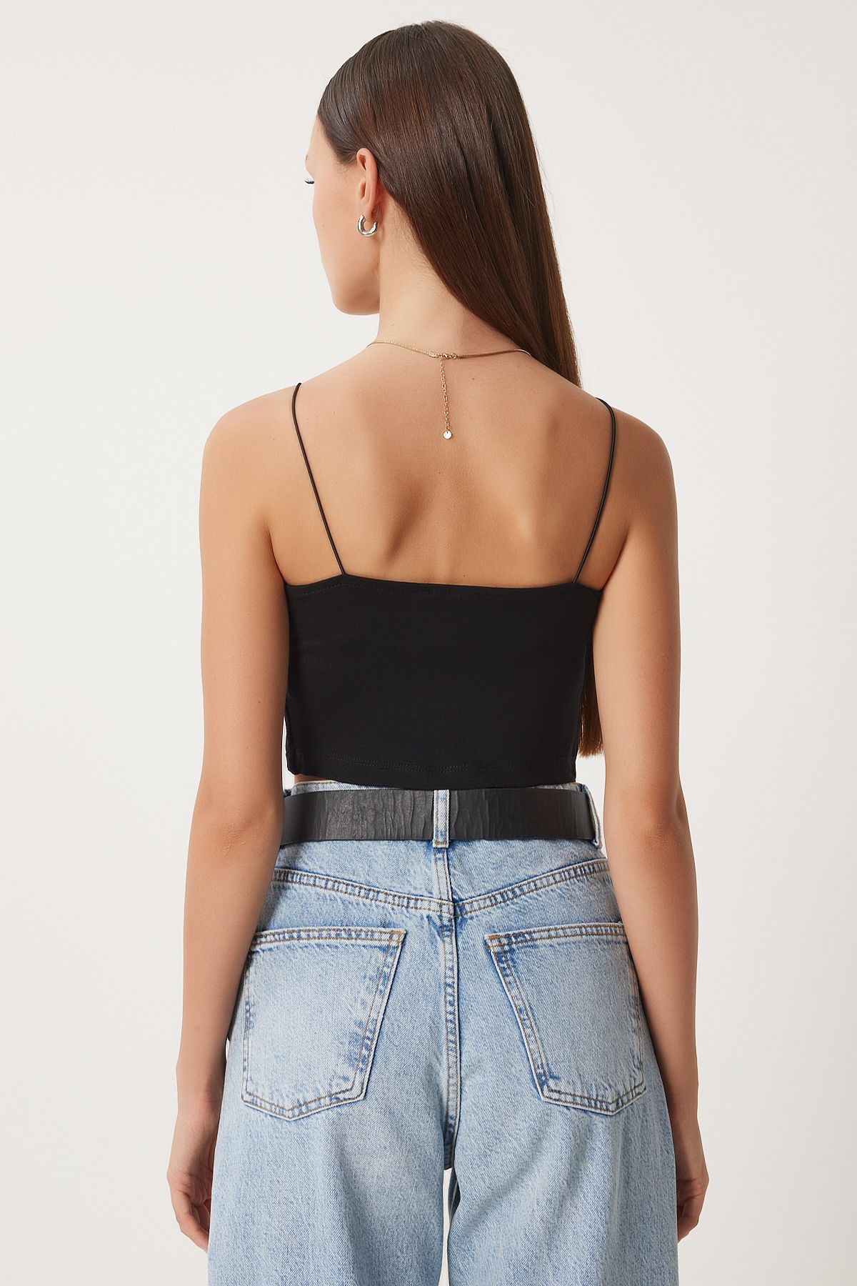 Happiness İstanbul-Dámsky čierno-biely remienok na strunu z noriek 3 Pack Pletený bustier Li00114 9
