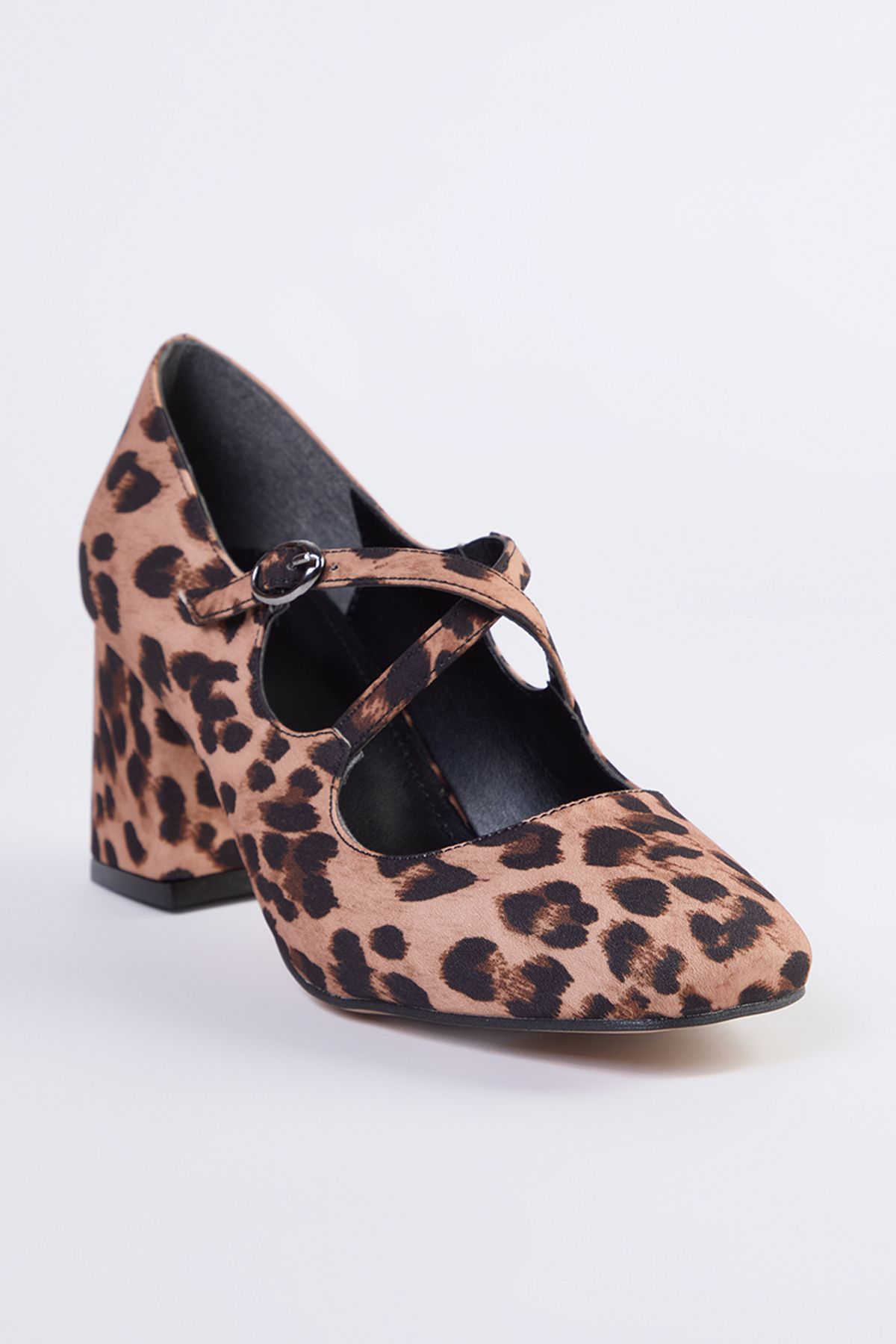 TRENDYOL SHOES-Leopard Print Brown Mary Jane Women's Classic Heeled Shoes Takaw25To00037 5