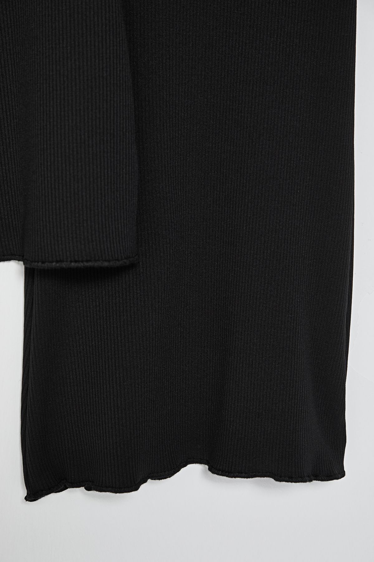 Trendyol Curve-Fekete kötött leggings magas derékkal és masnival - nagy méretű TBBAW25BV00002 9