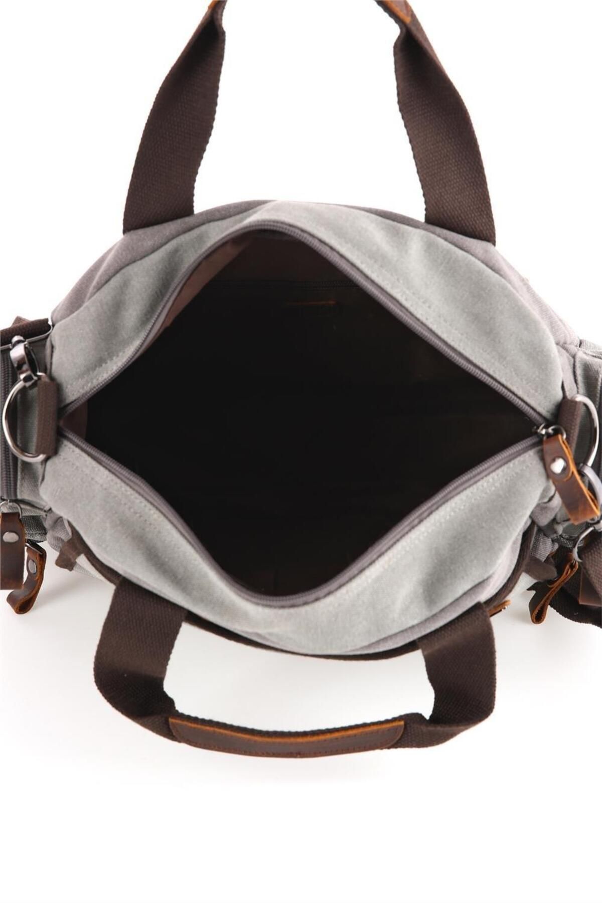 ÇÇS-Gray Ççs Canvas Handbag 8
