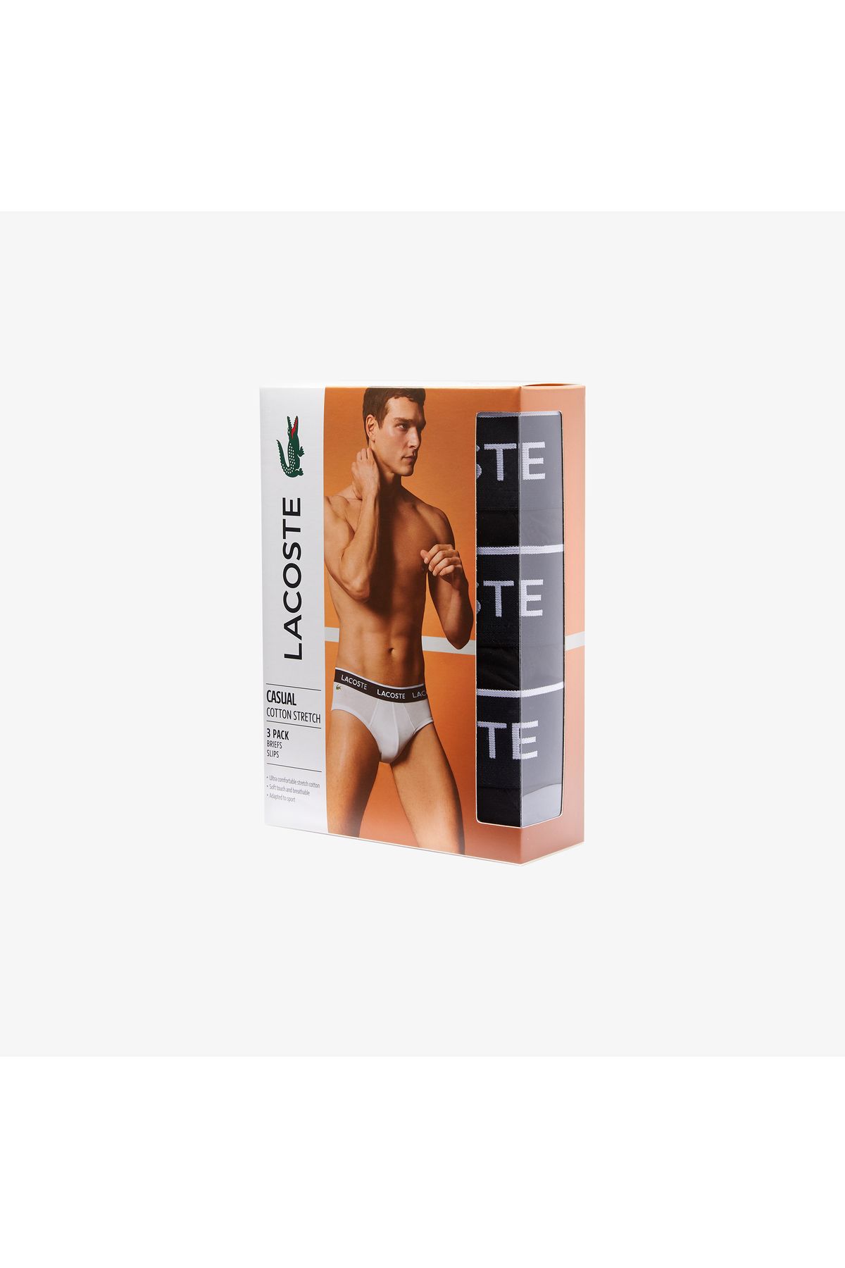 شورت اسلیپ مشکی مردانه سیاه بوکسور 3 اورجینال Lacoste