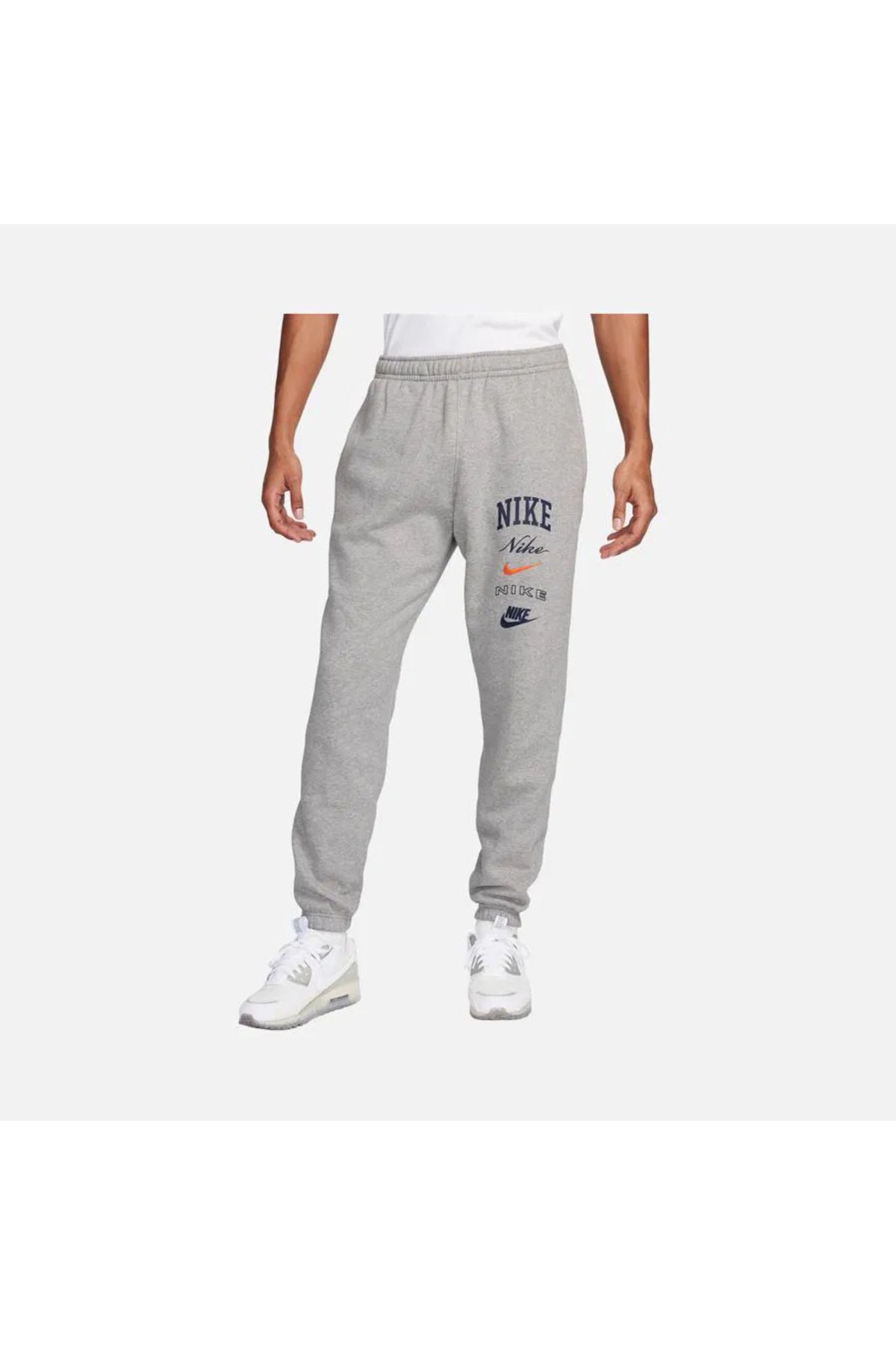 Nike-Club Fleece Bb Stack Graphic Men's Grey Fleece Sweatpants - Fn2643 1