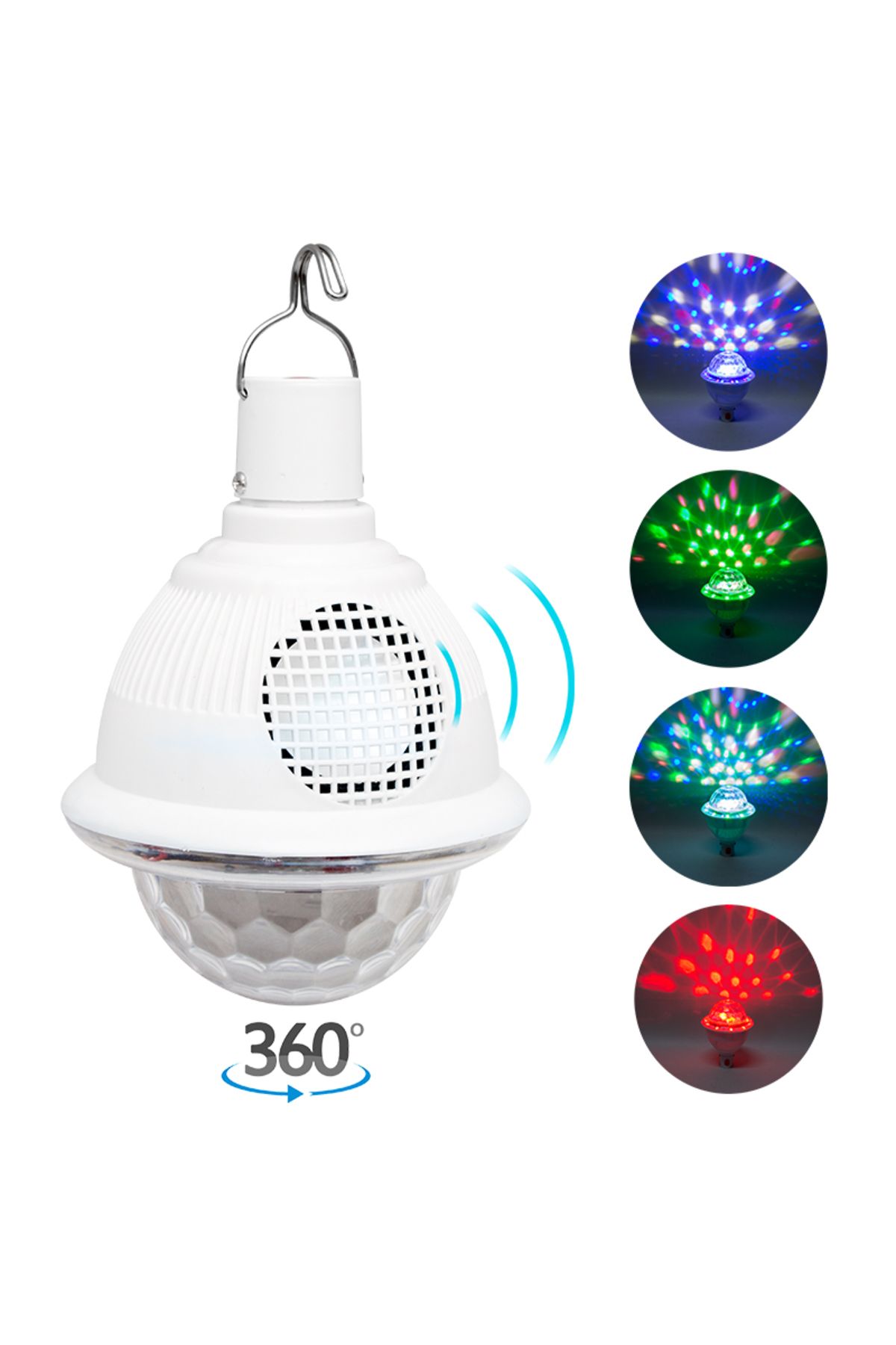 Light up BLUETOOTH DESTEKLİ ANİMASYONLU 10 WATT ŞARJLI UFO TİP DİSKO TOPU