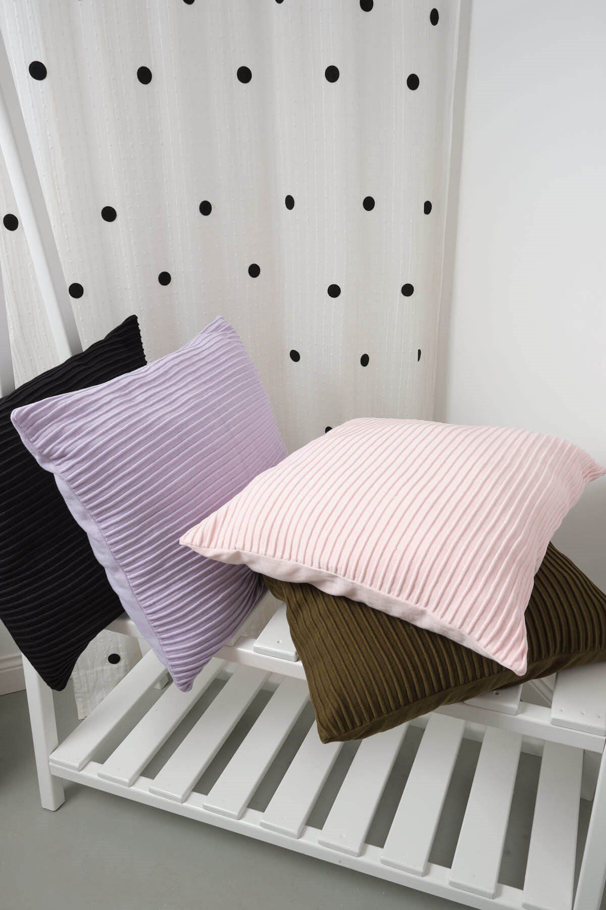 Peraluna-Free Pillow 100% Organic Cotton Knitwear Pillow Case 60X60 cm - Lilac 4