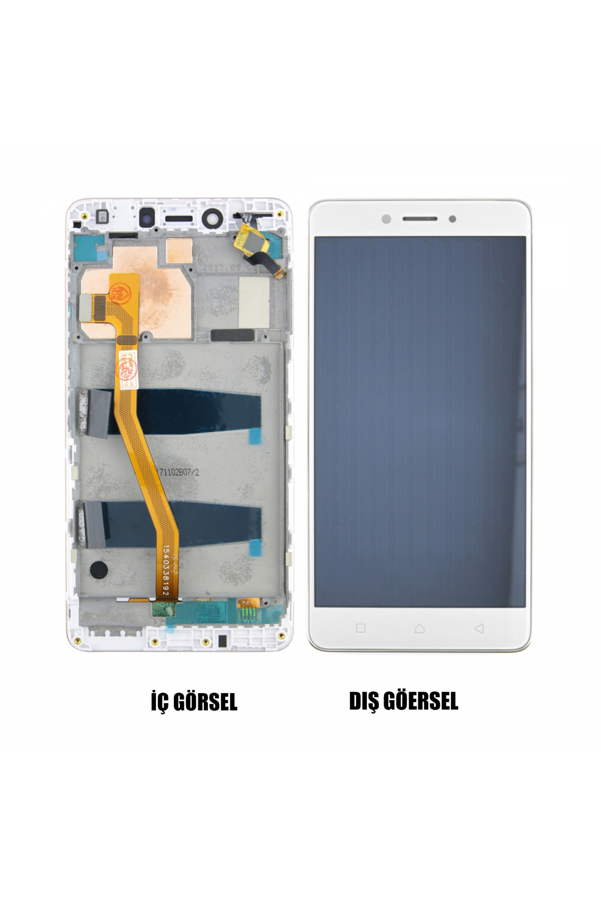 LENOVO Teknonet Lenovo K6 Note Uyumlu Lcd+Dokunmatik+Çıtalı - Beyaz