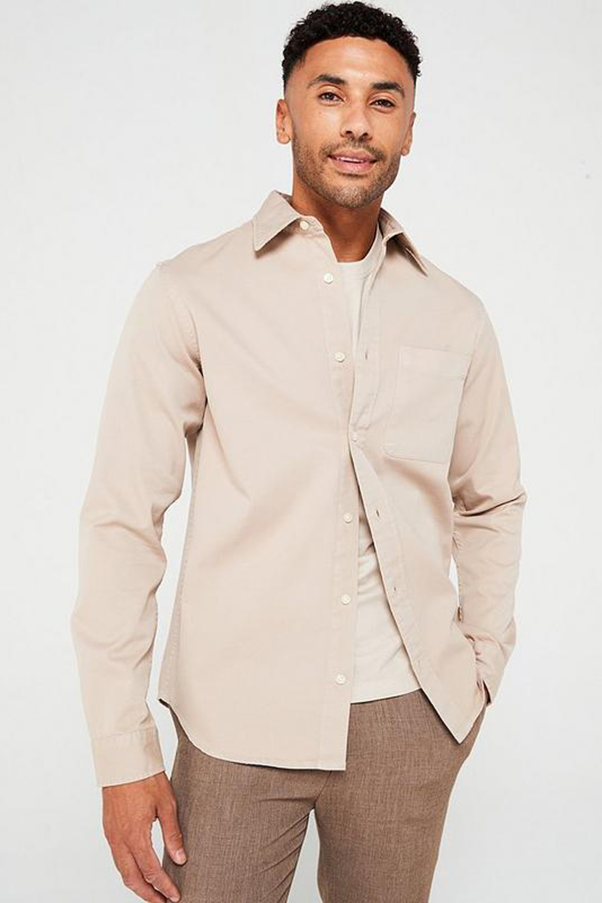 پیراهن مردانه آستین بلند | جک اند جونز Jack & Jones 12265753-BEJ - تصویر 4