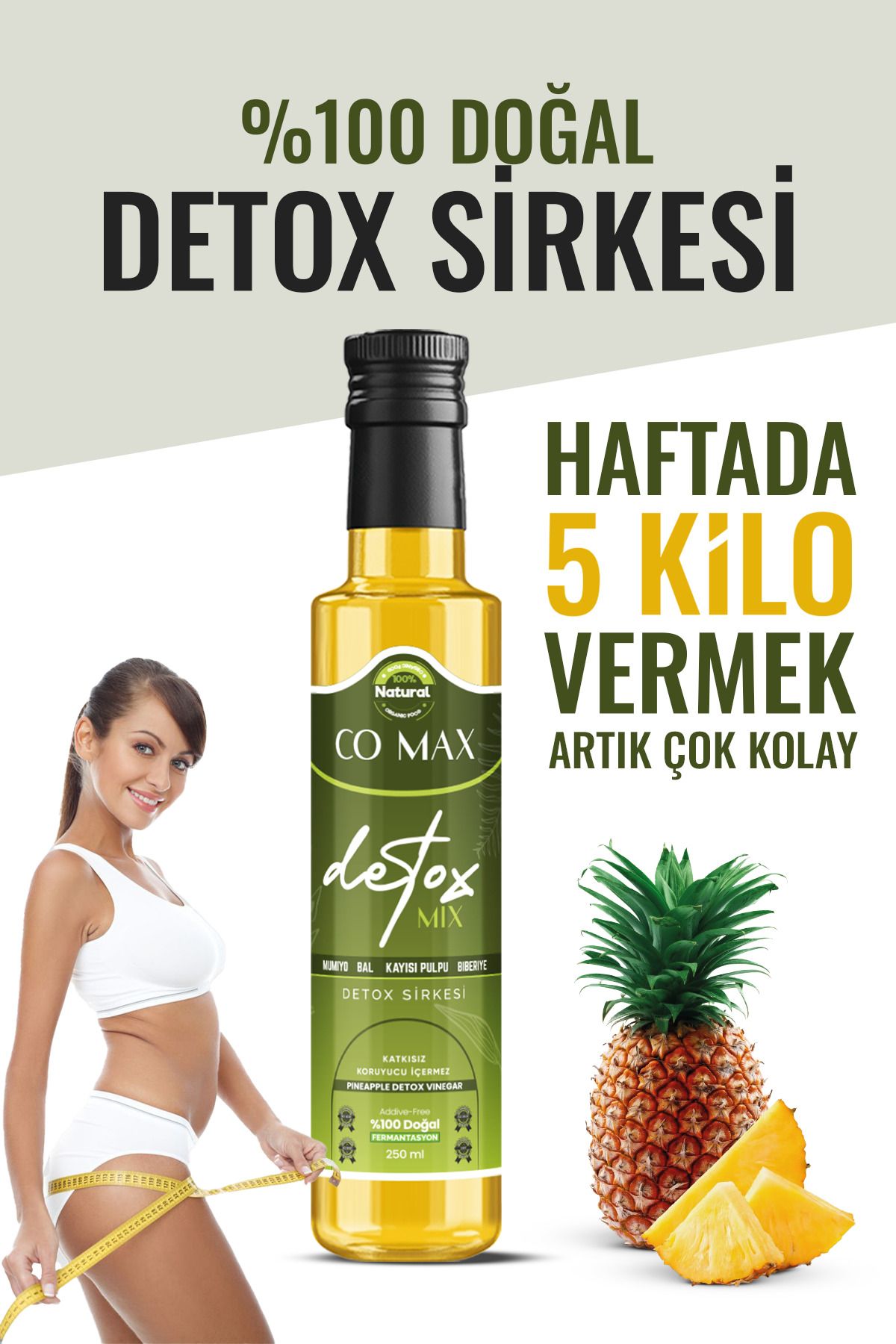 Co Max Bromelain Ananas Içeren Detox Form Sirkesi .kilo Vermeye Zayıflama1 Yardımcı