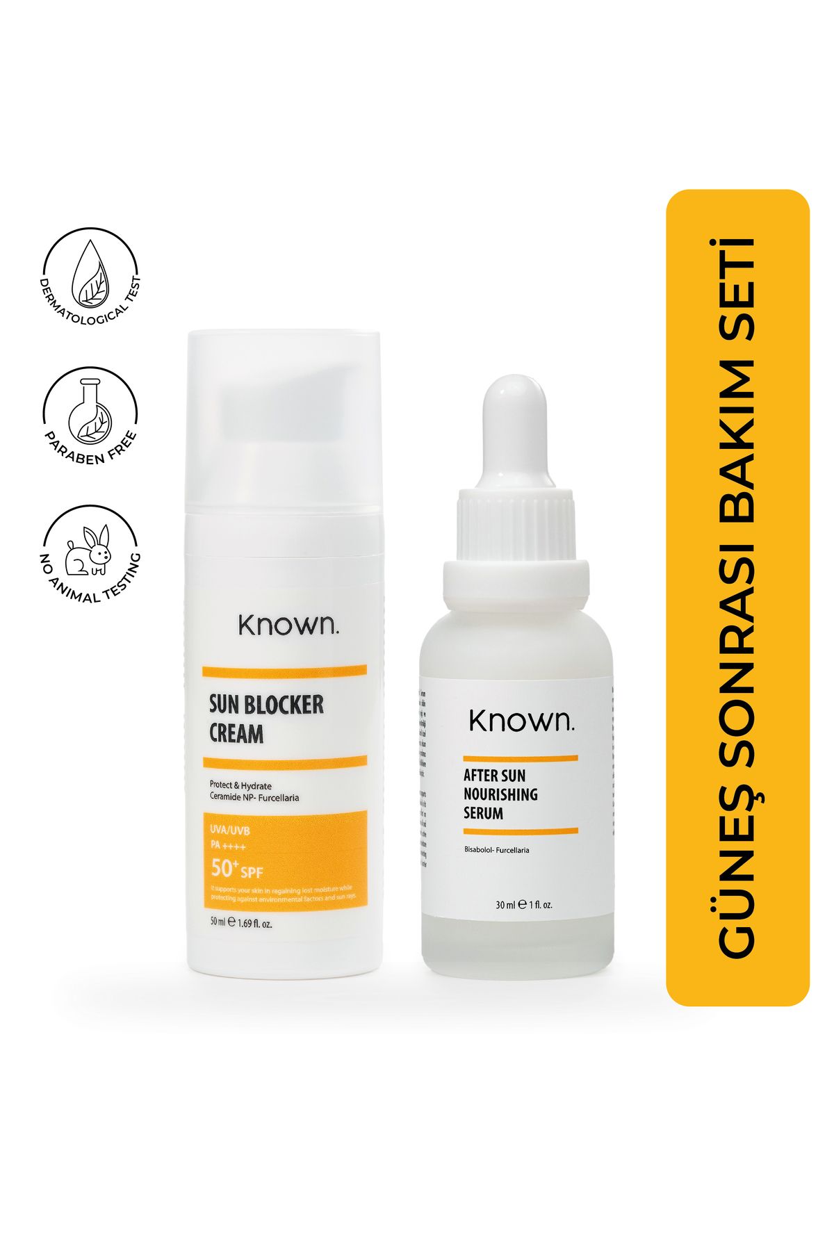 KNOWN. Güneş Kremi Ve Güneş Sonrası Besleyici Ve Yatıştırıcı Serum Seti