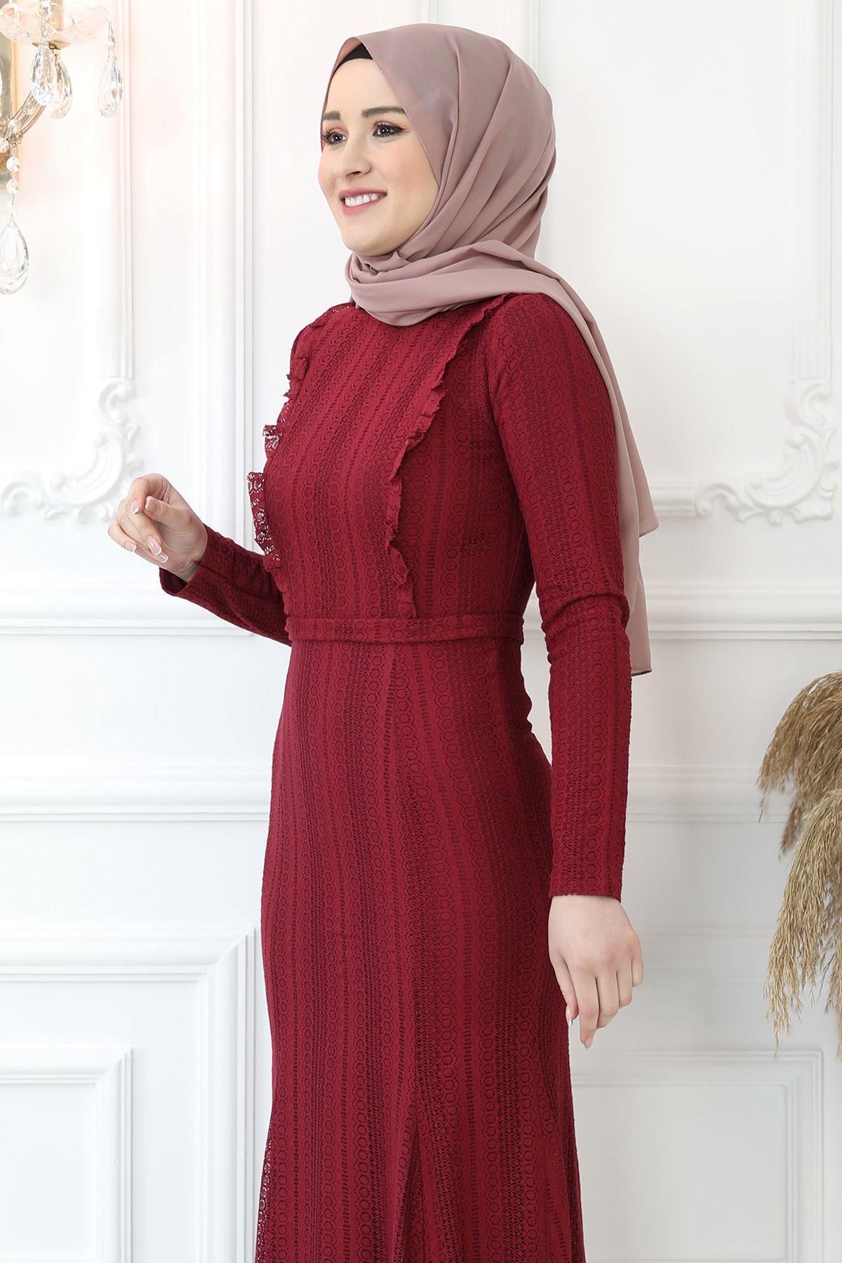 Amine Hüma-Belin Evening Dress Claret Red 2