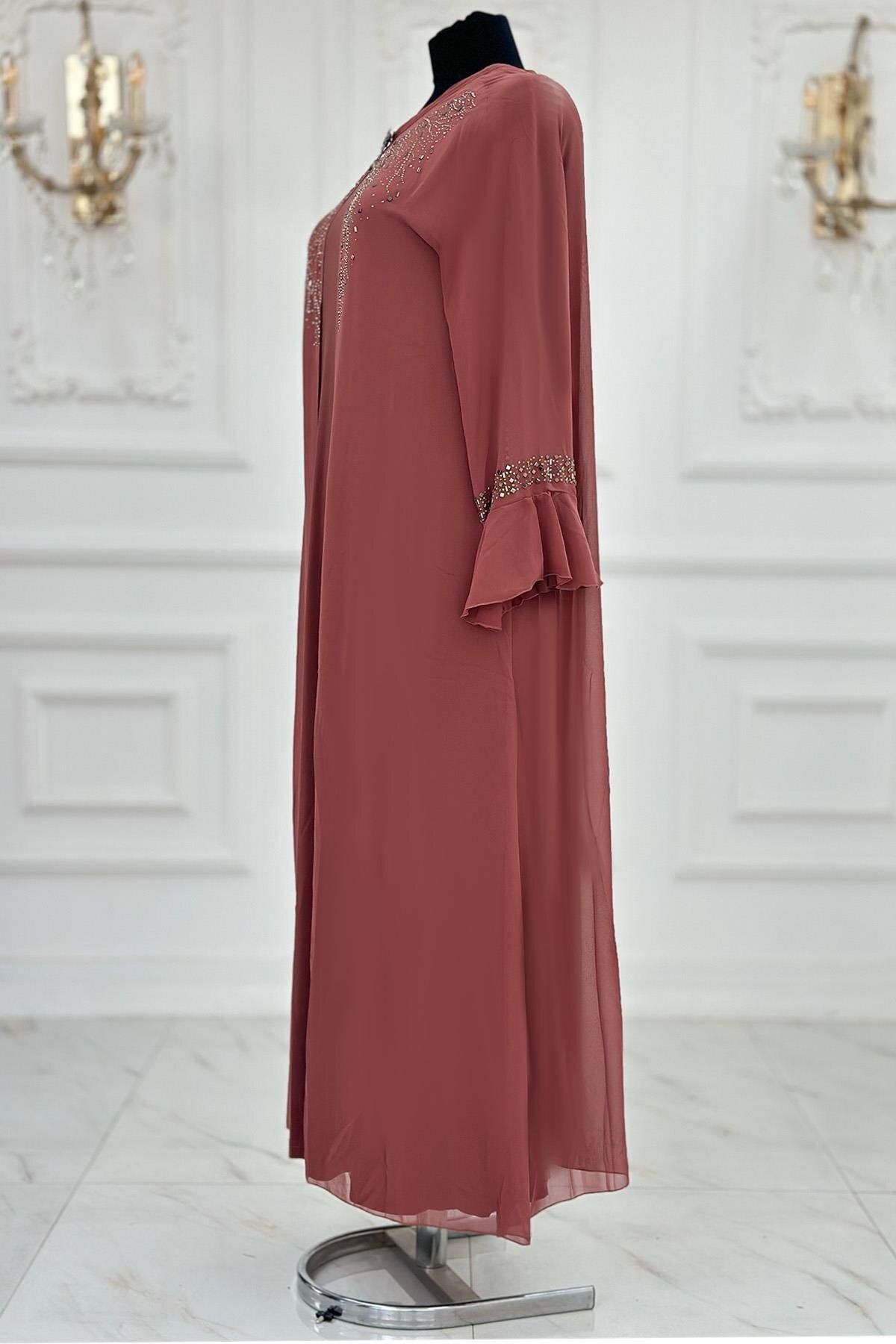 Amine Hüma-Neşe Evening Dress Cinnamon 4