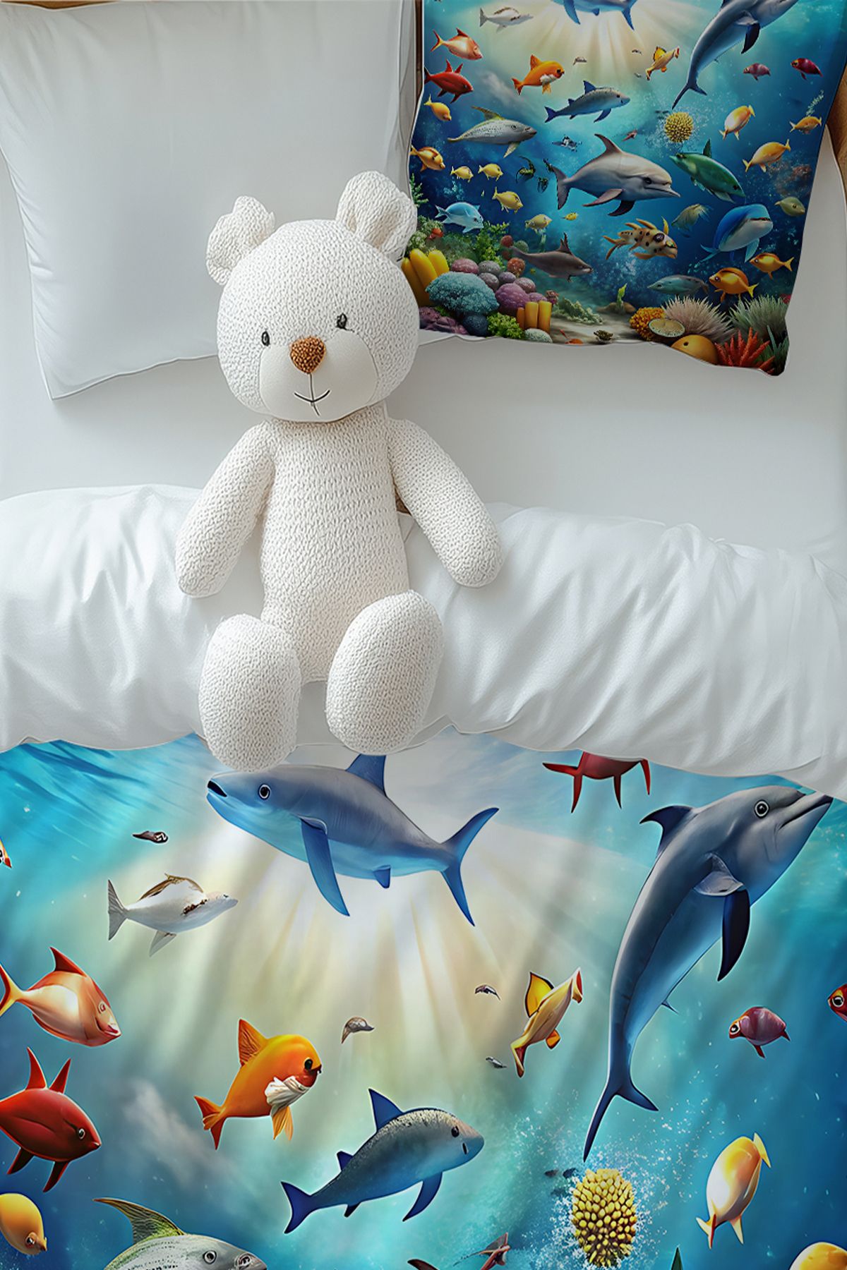 Else Dekor-Fish Patterned Underwater - Children's Single Bedding Set 2