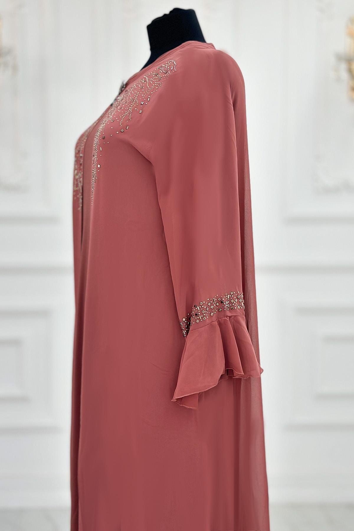 Amine Hüma-Neşe Evening Dress Cinnamon 3