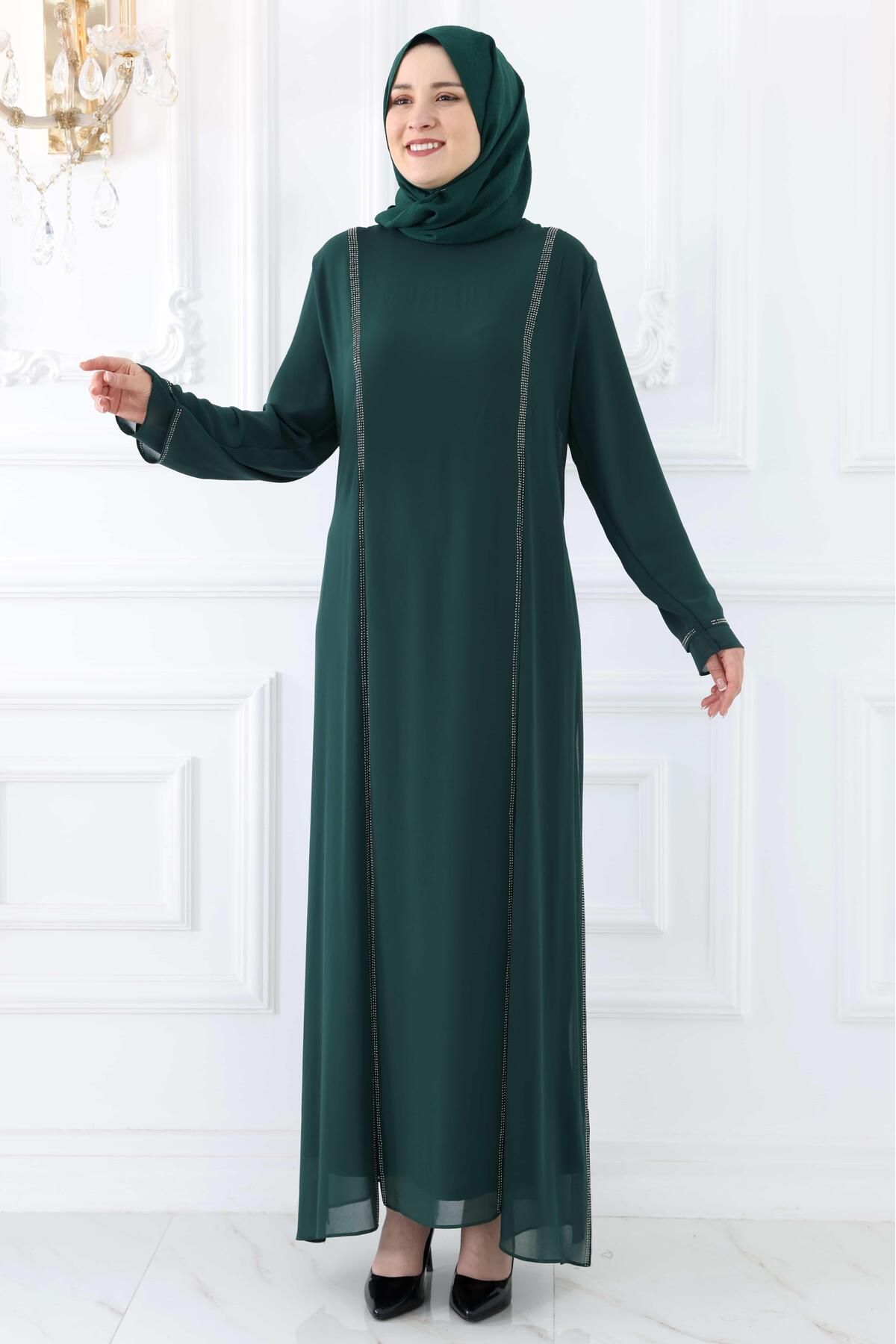 Amine Hüma-Lavin Hijab Evening Dress Emerald 2