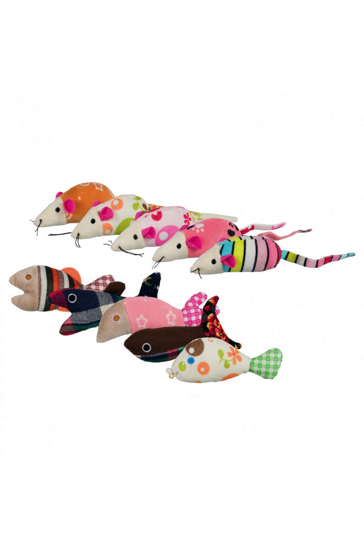 Trixie Kedi Oyuncağı Kedi Otlu Fare-Balık 9-12cm YKTSN