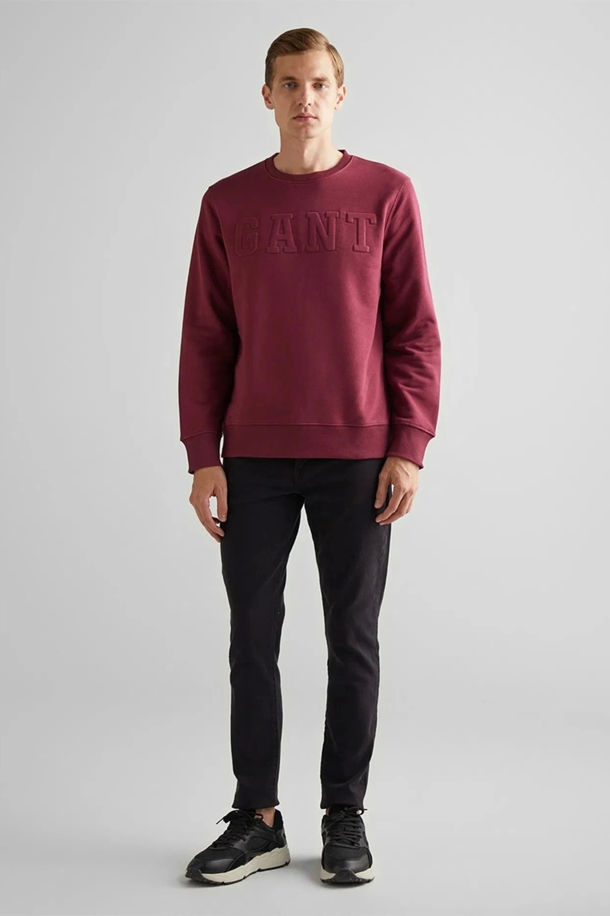 گنت سویشرت مردانه طرح بورگوندی معمولی