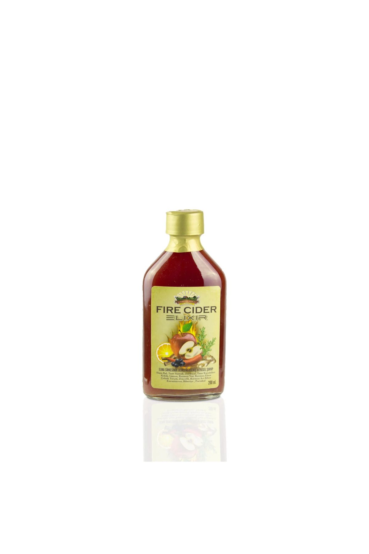 ŞİFA ANA Fire Cider Elixir Ateş Şırası 200 ml (Elma Sirkesinde Demlendirilmiş Bitkisel Şurup)