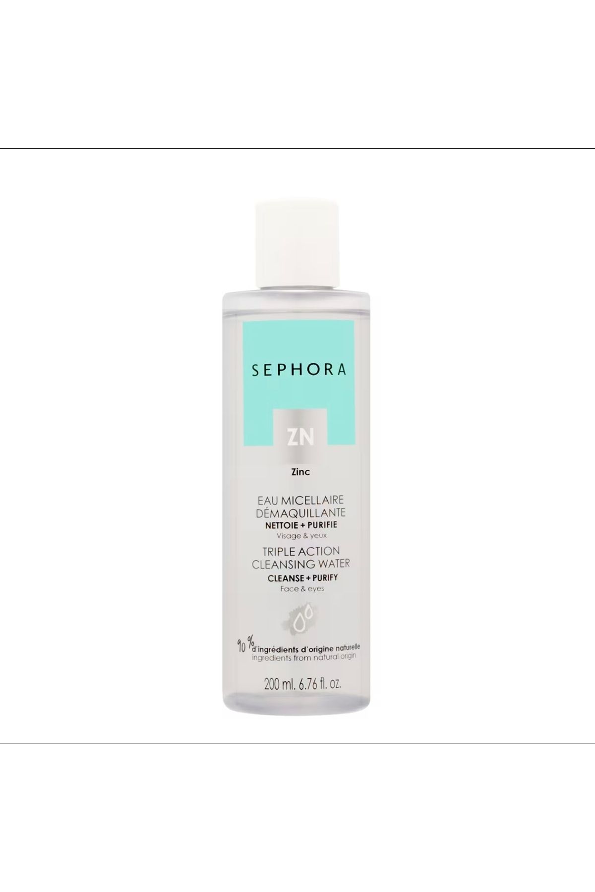 SEPHORA Micellar Cleansing Water - Yüz Temizleme Suyu 200 ml %90 oranında doğal kaynaklı