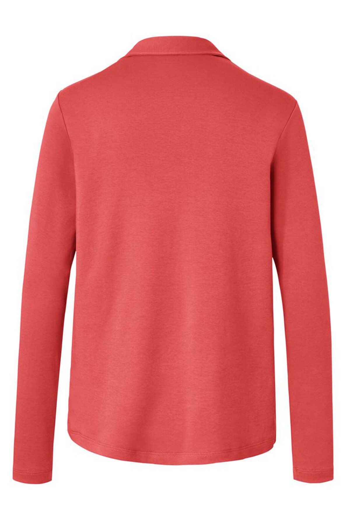 Tchibo-Women Spread Collar Long Sleeve Plain Top, Coral 3