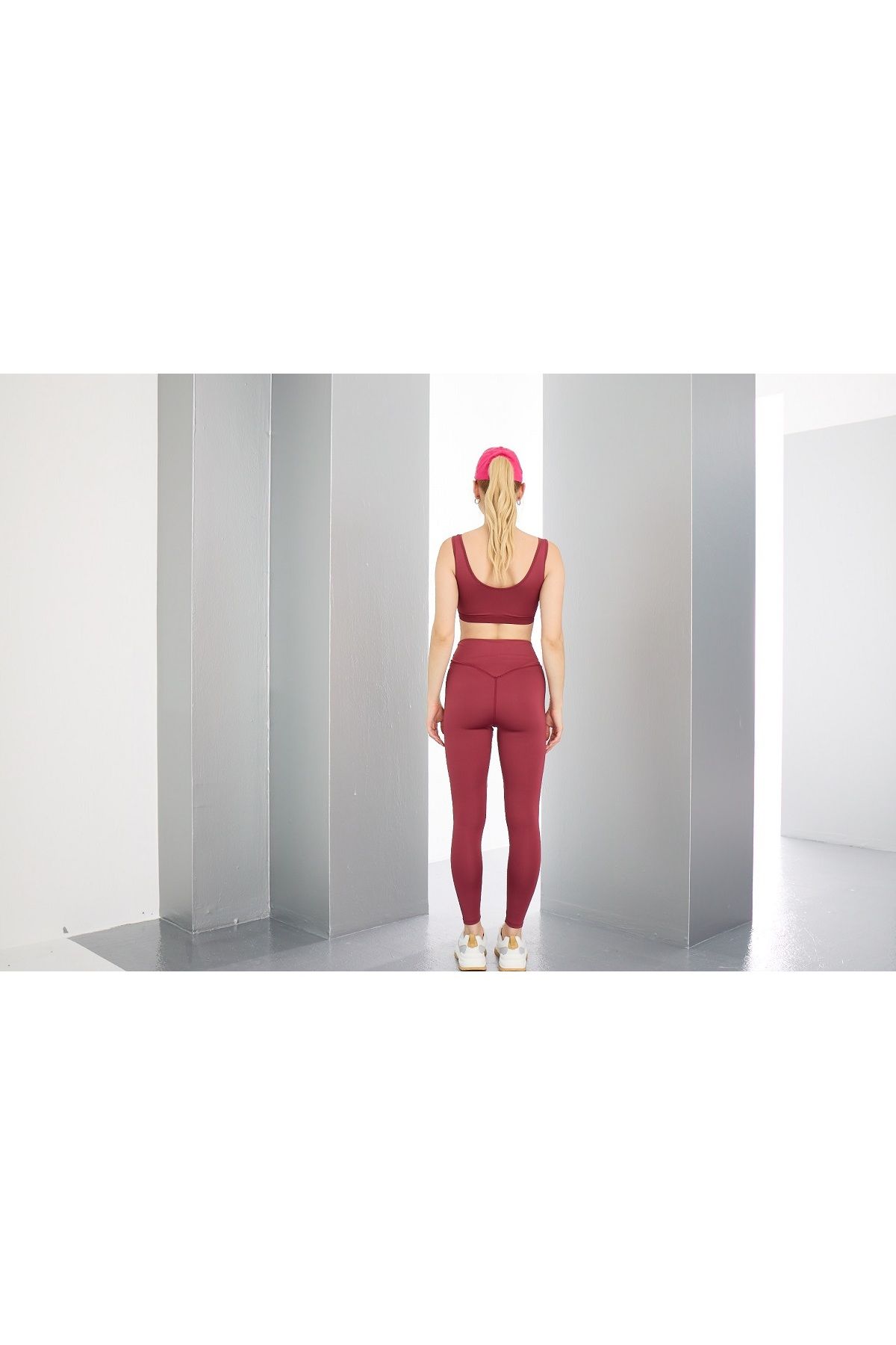 GİZZEY-Leggings - Burgundy - High Waist 3