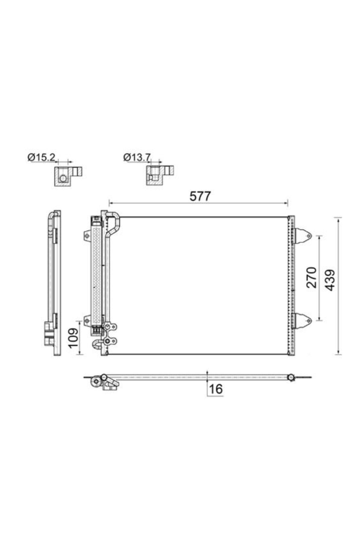 MAHLE-Kilma Radiator-578×440×16 Vw Passat 1