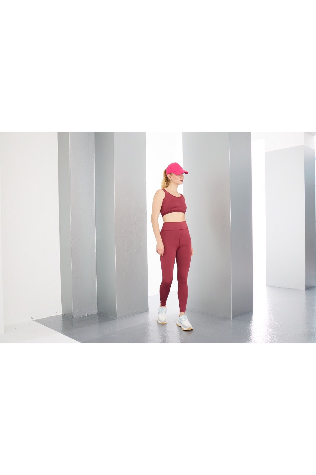 GİZZEY-Leggings - Burgundy - High Waist 1