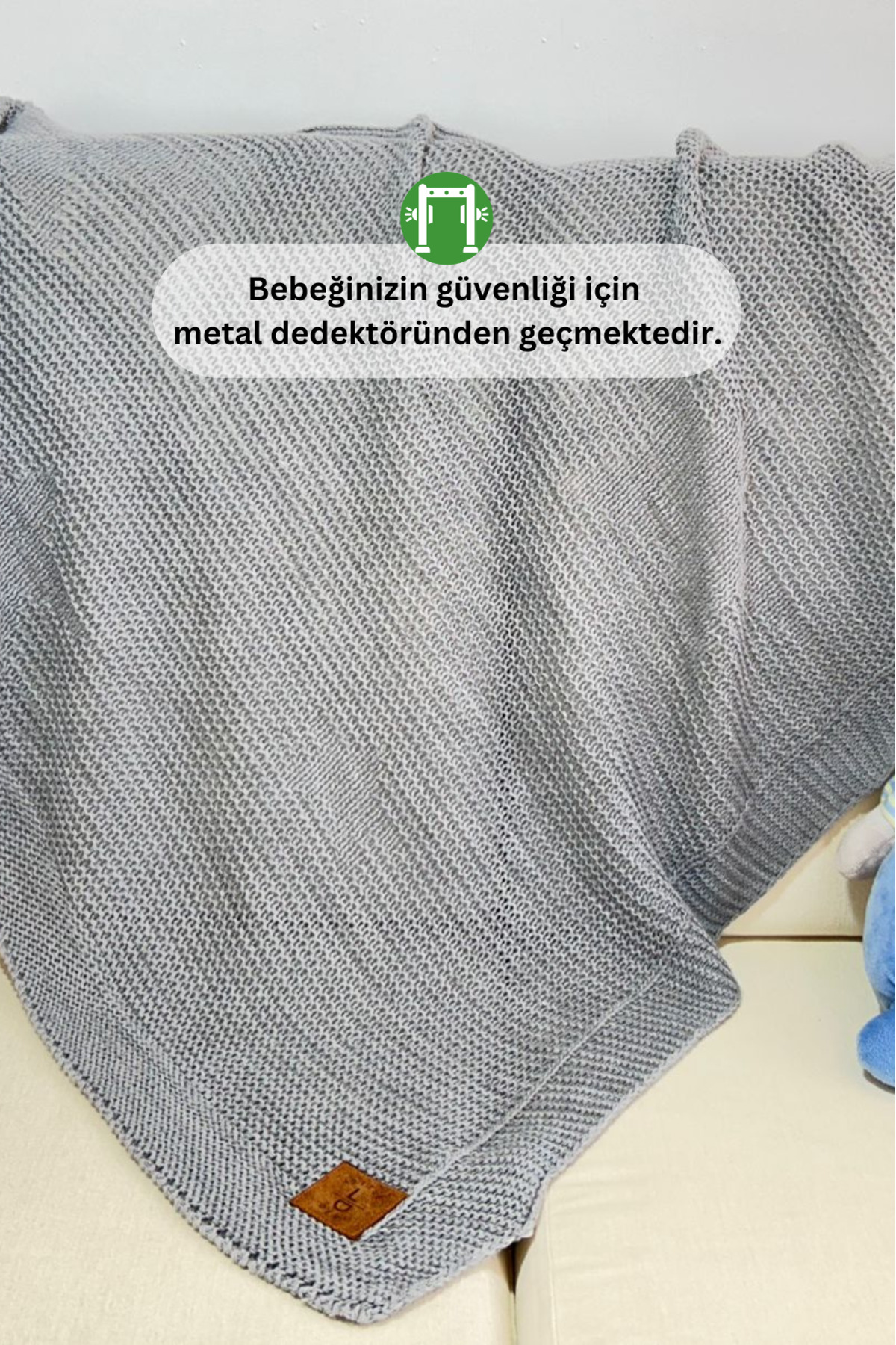 LITTLE DEDI Starlink Örme Bebek Kundak Battaniyesi, Oeko-Tex Sertifikalı Çocuk Pikesi 80 x 100 cm fotoğrafı 5 (önizleme)