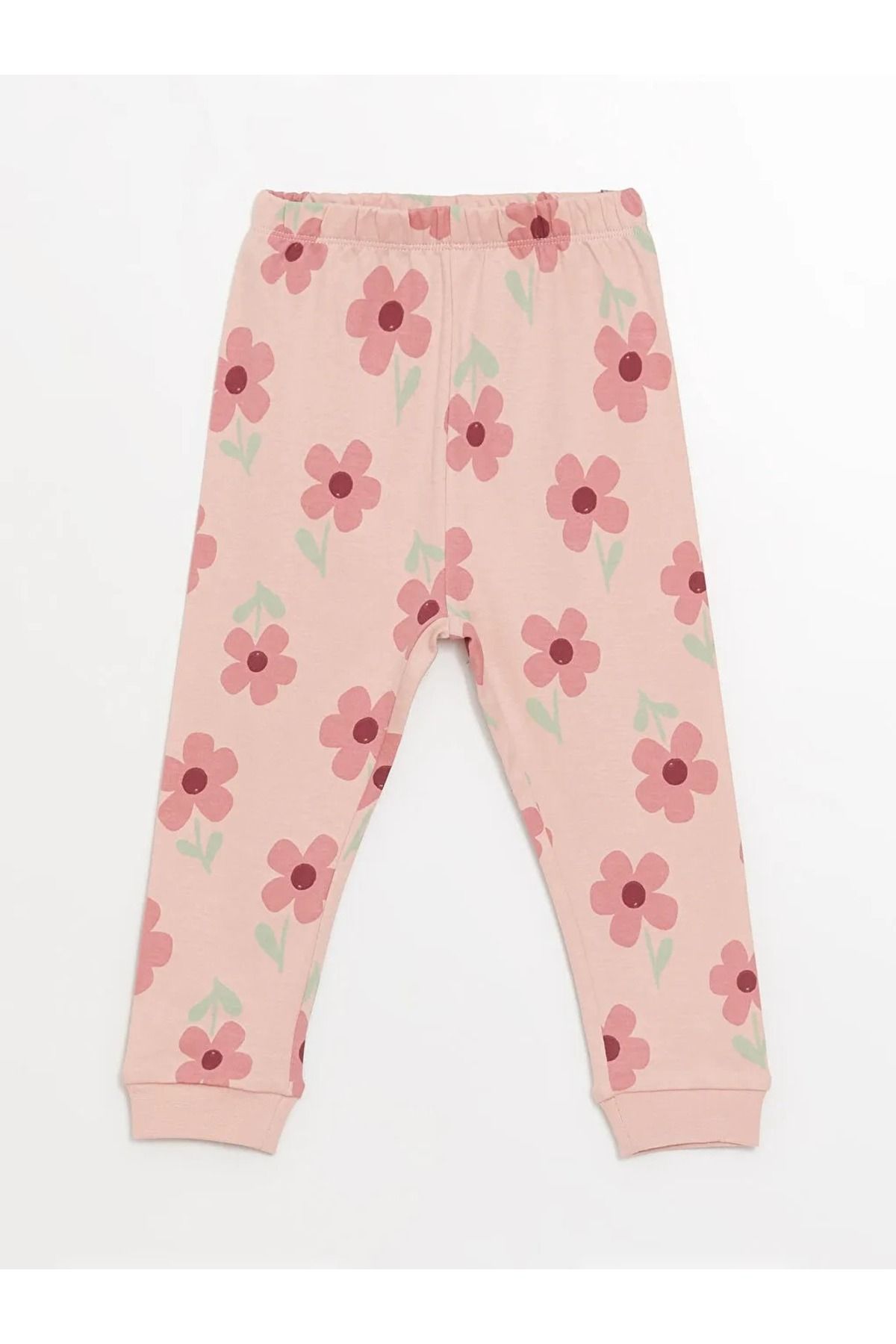 LC Waikiki-Lcw Baby Pink Printed Crew Neck Printed Baby Girl Pajama Set 3